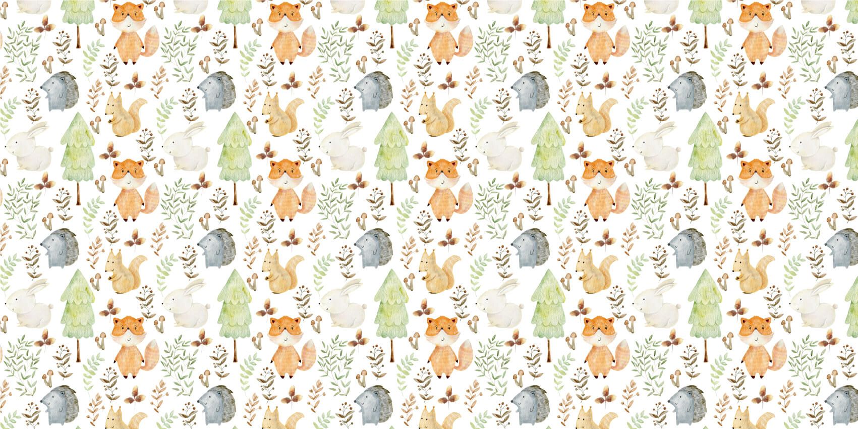 Watercolor forest animals