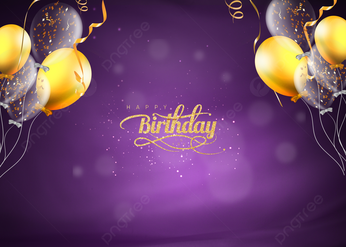 Balloons Ribbon Purple Birthday Background, Ribbon, Birthday Background, Gradient Background Image And Wallpaper for Free Download