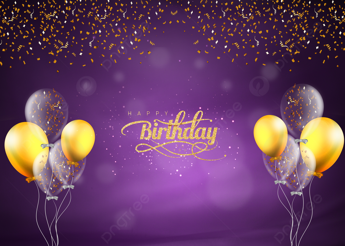 Balloon Purple Fantasy Birthday Background, Ribbon, Light Spot, Gradient Background Image And Wallpaper for Free Download