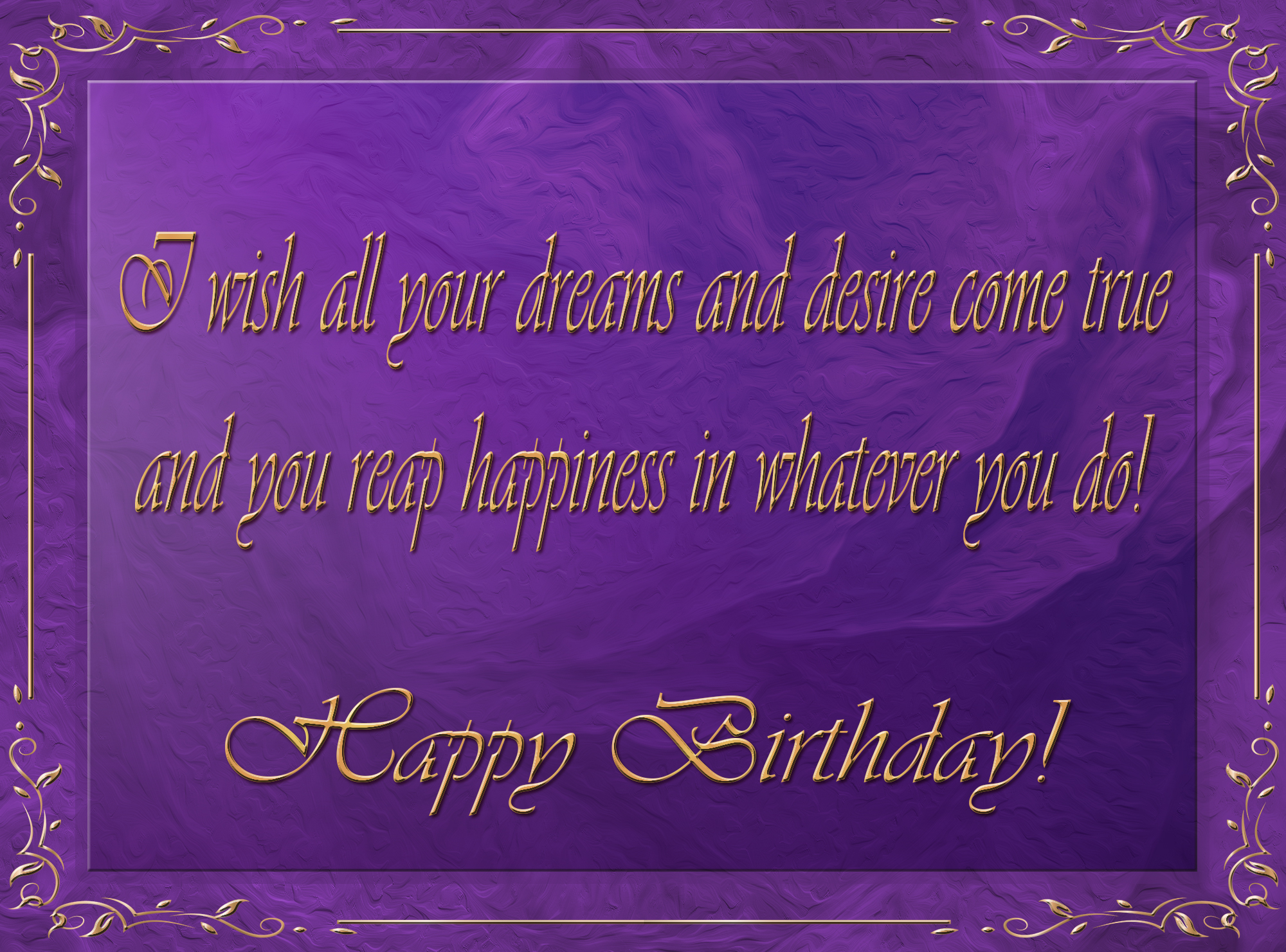 Happy Birthday Purple Greeting Card​-Quality Free Image and Transparent PNG Clipart