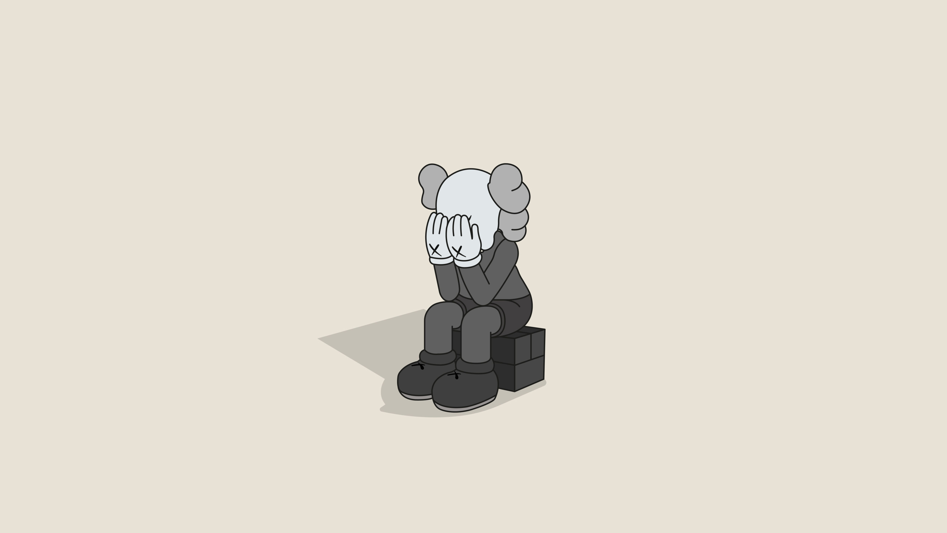 Kaws sad Wallpaper 4K, Kaws Companion, Dark background