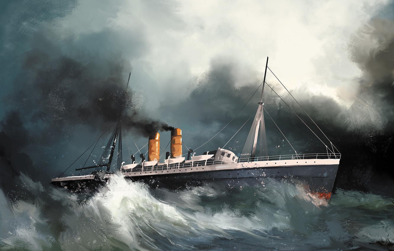 Wallpaper wave, ship, stirling castle, Transatlantic Ships image for desktop, section разное