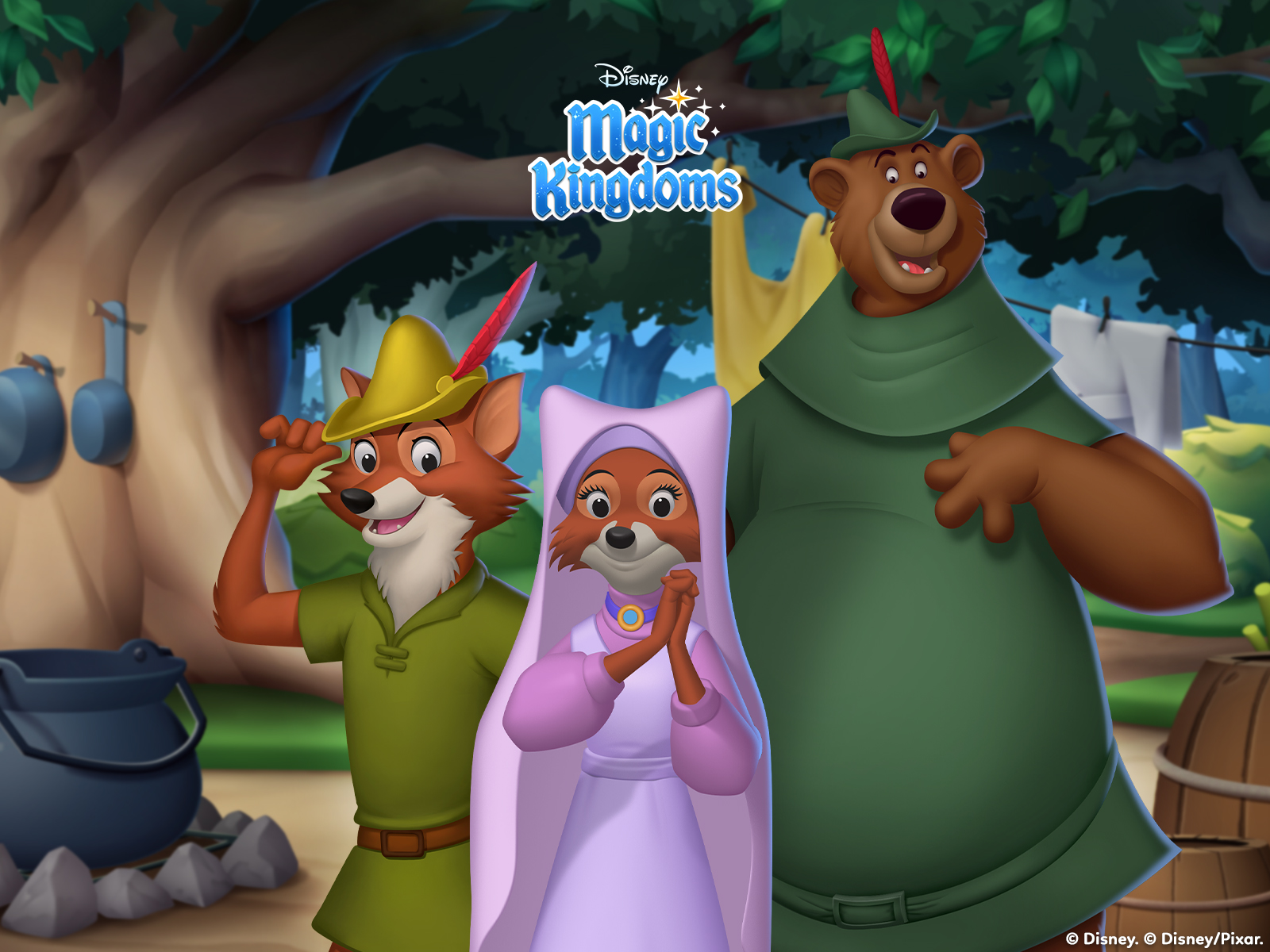 Disney Magic Kingdoms's time for another adventure, Kingdomers! Get yourself ready for the heist of a lifetime and grab a Robin Hood wallpaper for your phone, tablet or desktop