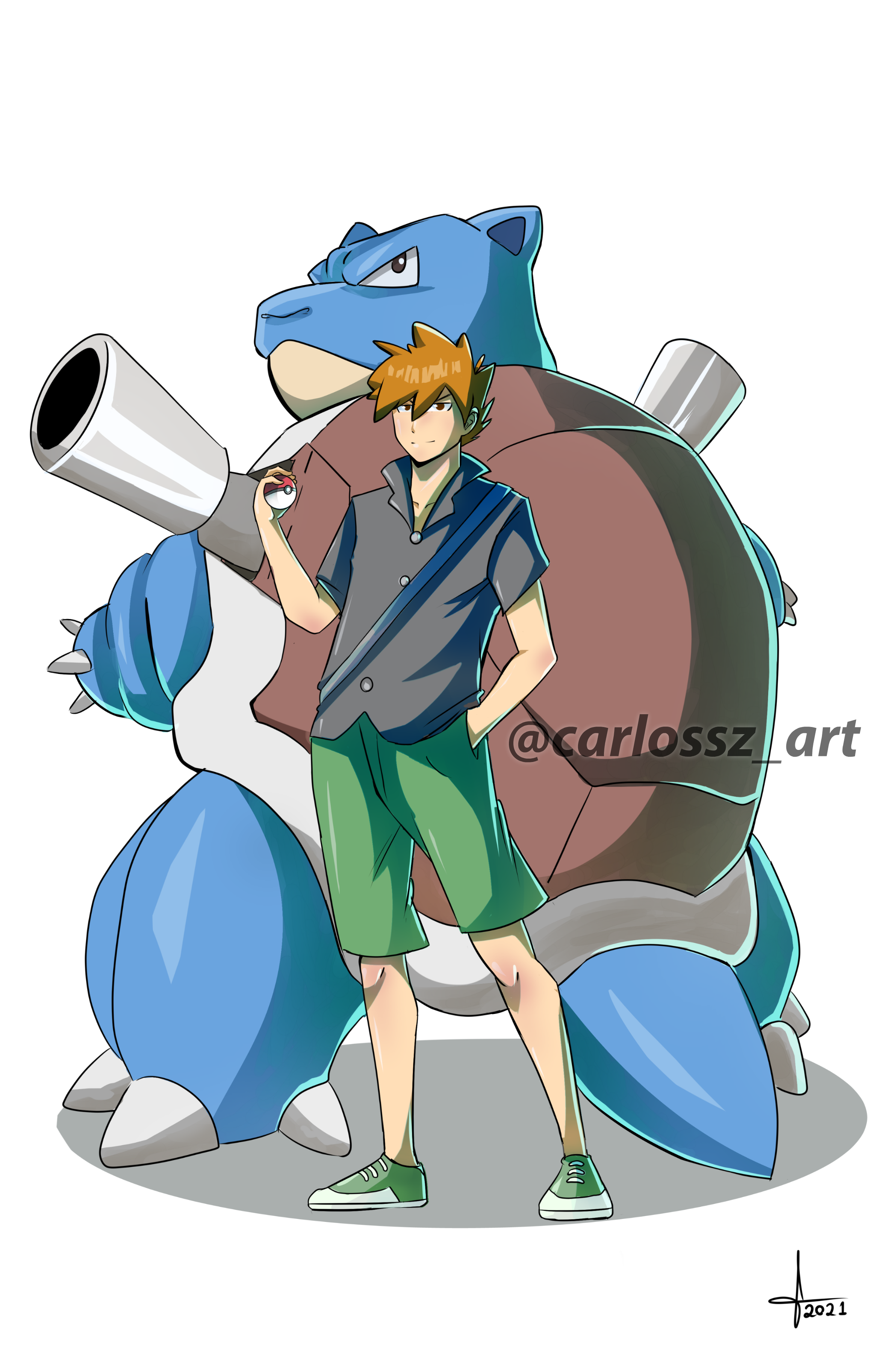 OC My drawing of Blastoise and Gary