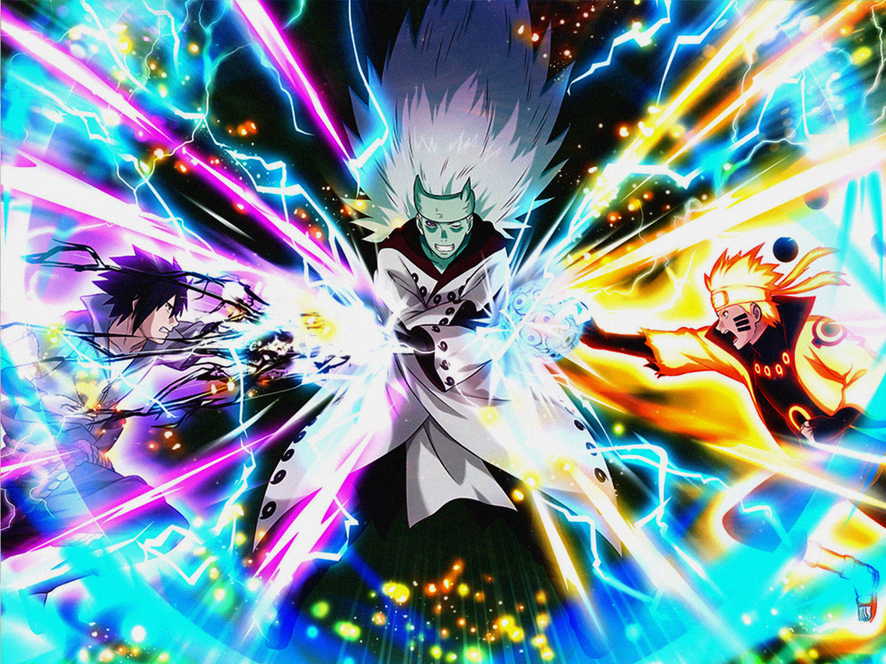 Naruto and Sasuke vs Madara Rikudo (New Official Art from NxBNV)