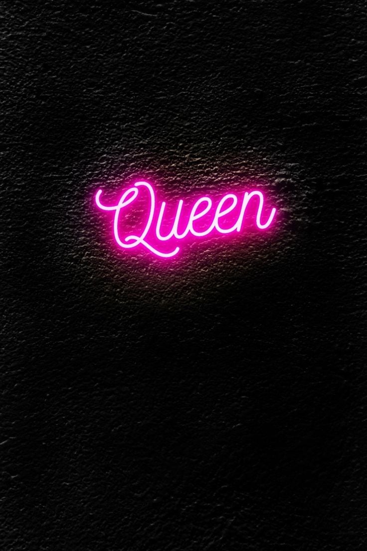 Pink neon light queen black background wallpaper. Pink neon lights, Neon quotes, Soft makeup looks