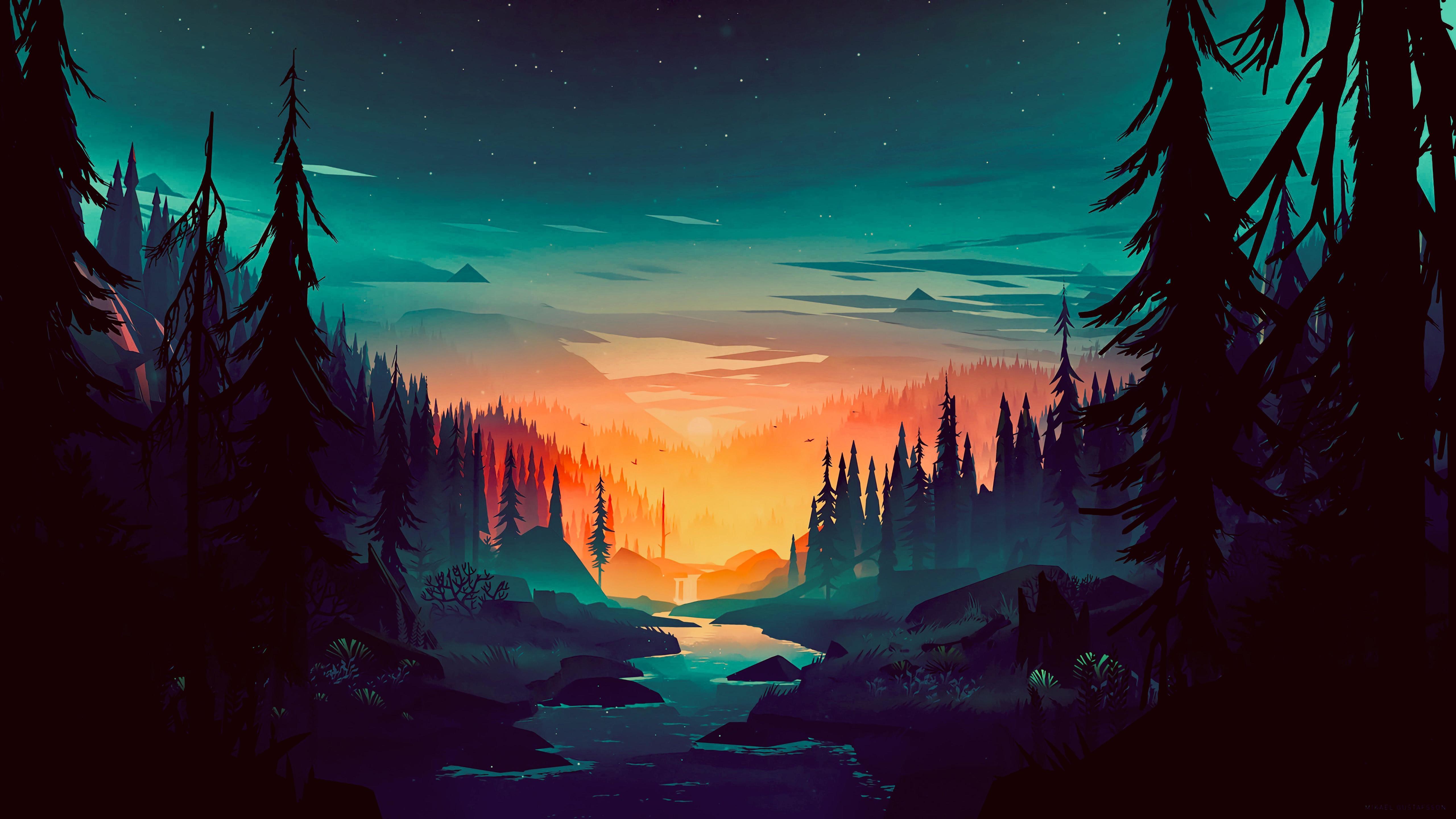 this beautiful 4k wallpaper that i found just keep giving me gravity falls vibes link to original website in comments