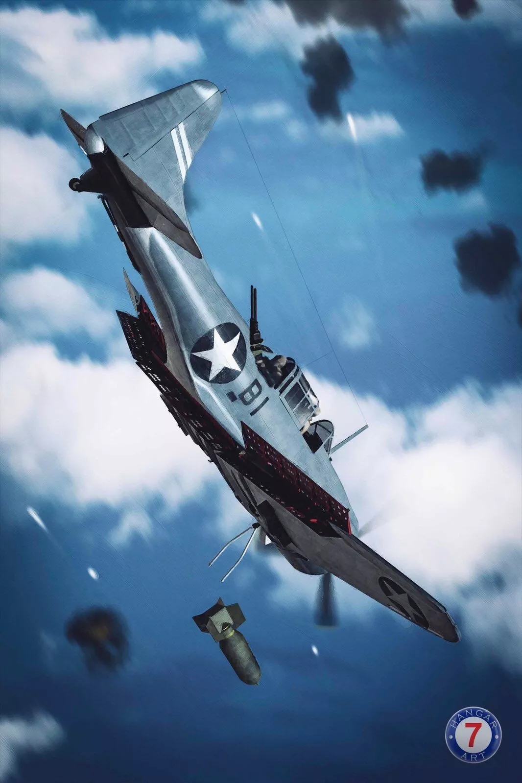 HANGAR 7 AVIATION ART - “Retribution” Color version of my new print. #wwii #ww2 #aviation #avgeek #midway