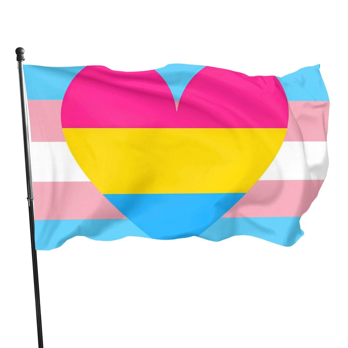 Amazon.com, Transgender Trans and Pan Pansexual Pride Flag Heart Vivid Color Polyester 3 X 5 Ft Flag for Outdoor Indoor Home Decor Translucent Garden Flags Home Farm Anniversary Decoration, Patio