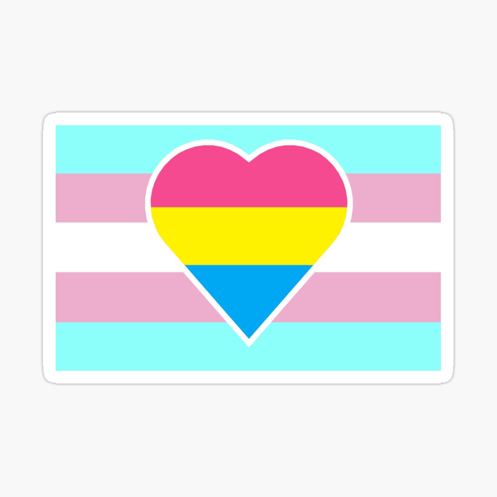 Transgender Pride Flag With Pansexual Panromantic Heart Poster By DisneyFanatic23