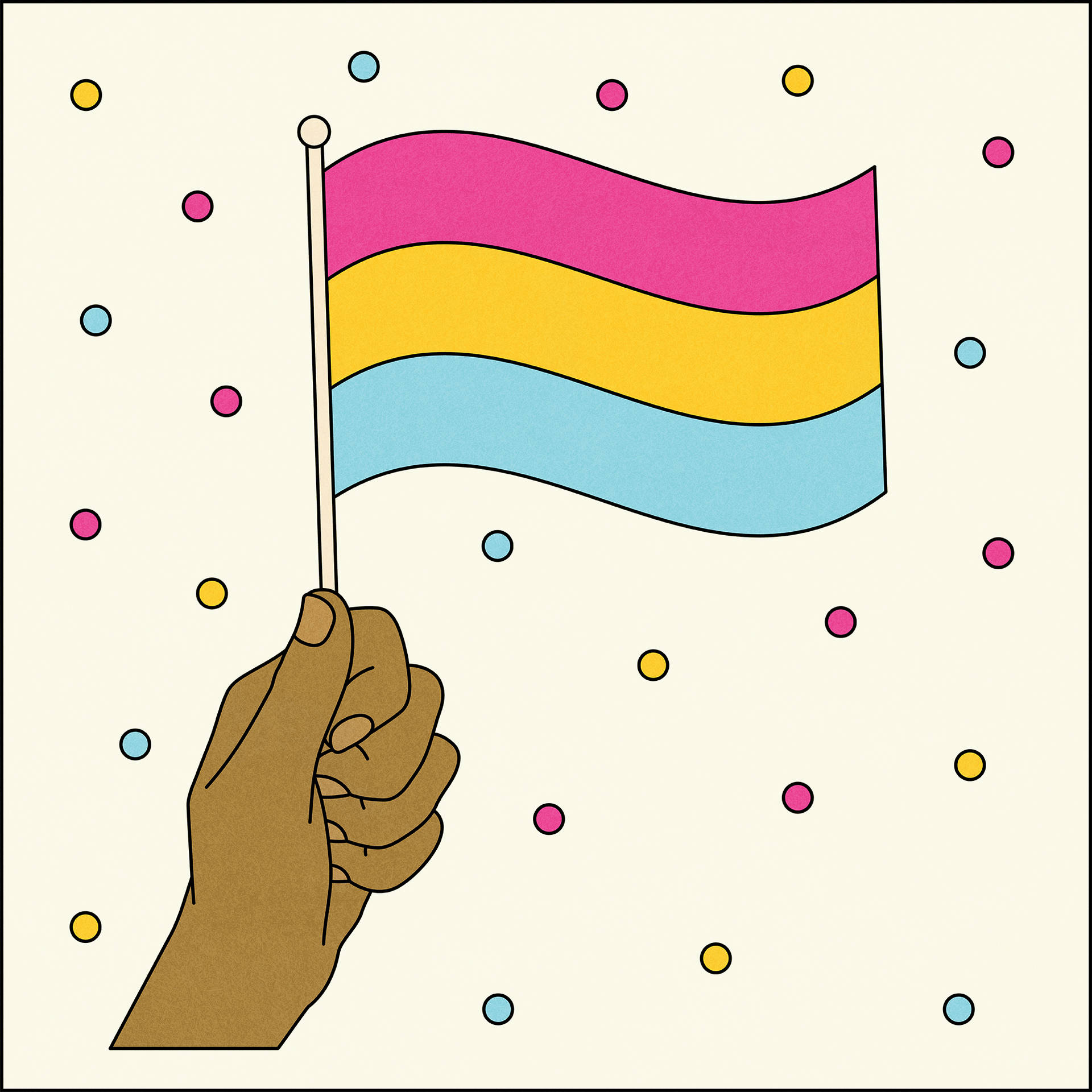Download Pansexual Flag And Polkadots Wallpaper