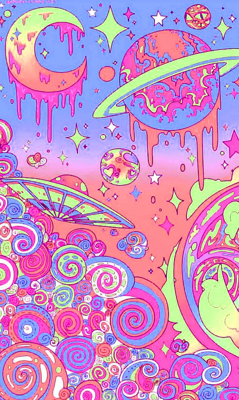 Download Experience the Magic of the Trippy Stoner Scene Wallpaper