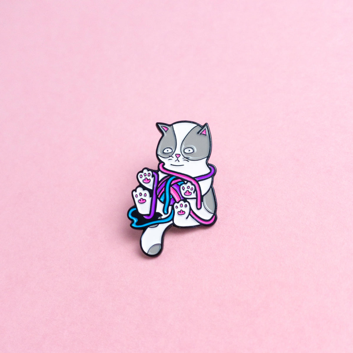 Kitten cat LGBTQ+ bisexual enamel pin