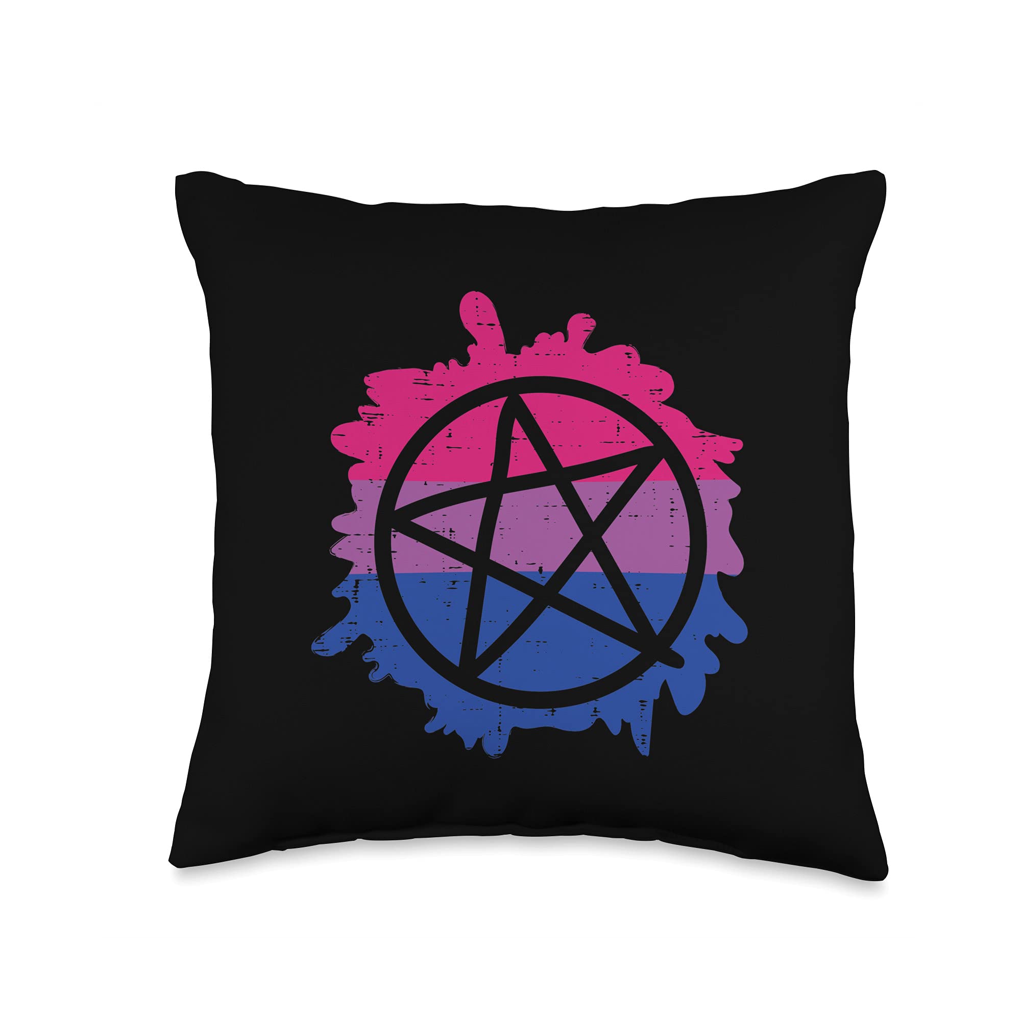 Bisexual Pillows LGBT Pride Bi Men Women Gift Pentagram Satanic Goth LGBTQ Bisexual Flag Gay Pride Ally Bi Throw Pillow, 16x16, Multicolor, Home & Kitchen