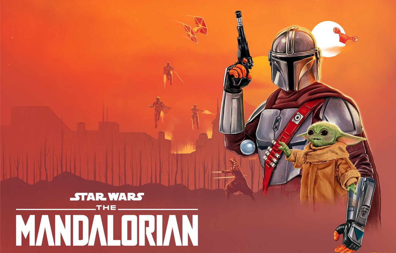 Wallpaper the film, Star Wars, concept art, Ahsoka, Mandalore, The Mandalorian, Grog, unique illustration, Mandalorians, 2021 & TM Lucasfilm Ltd. image for desktop, section фильмы
