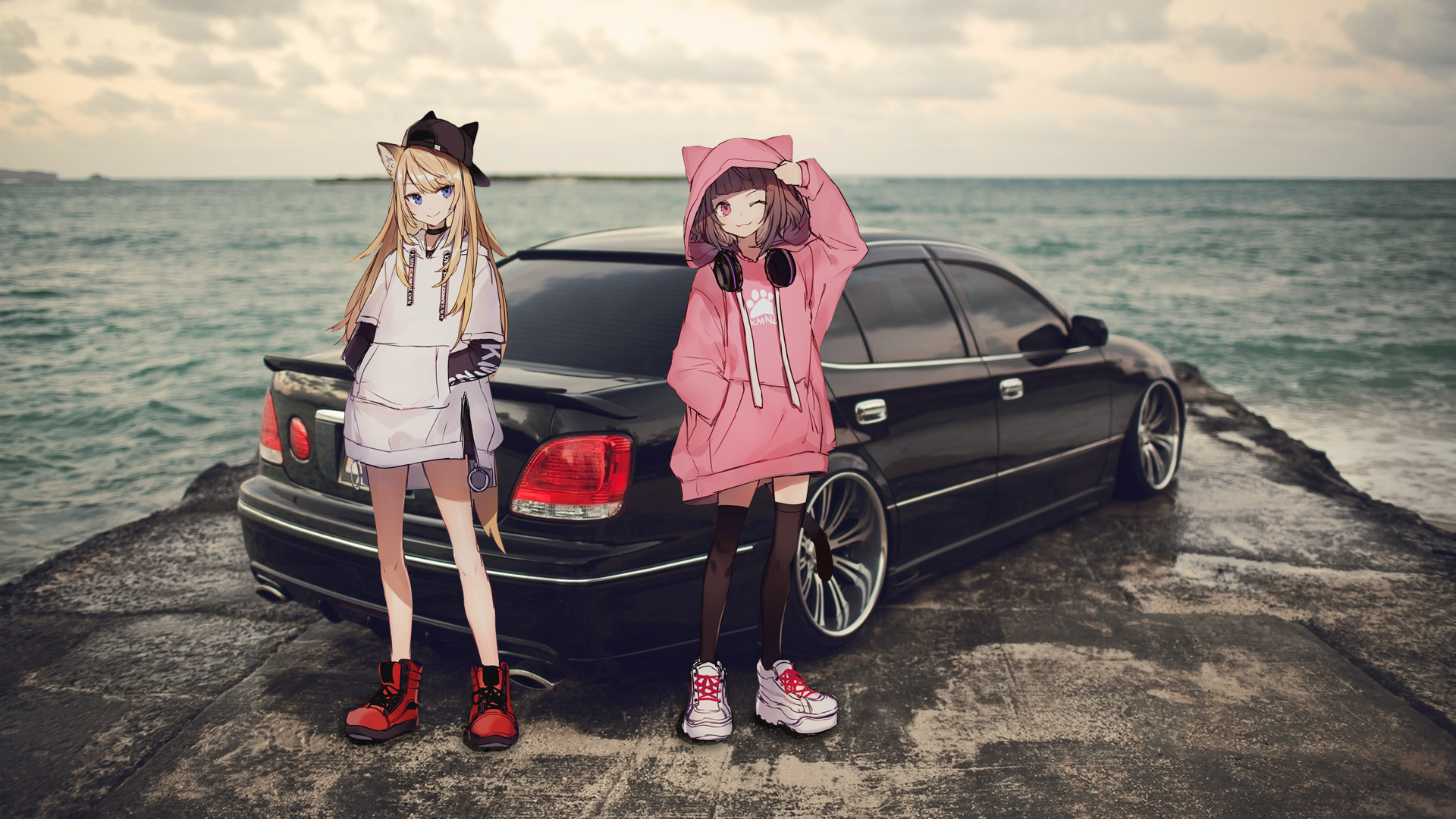 JDM, Toyota Aristo, Anime Girls, Picture In Picture Gallery HD Wallpaper