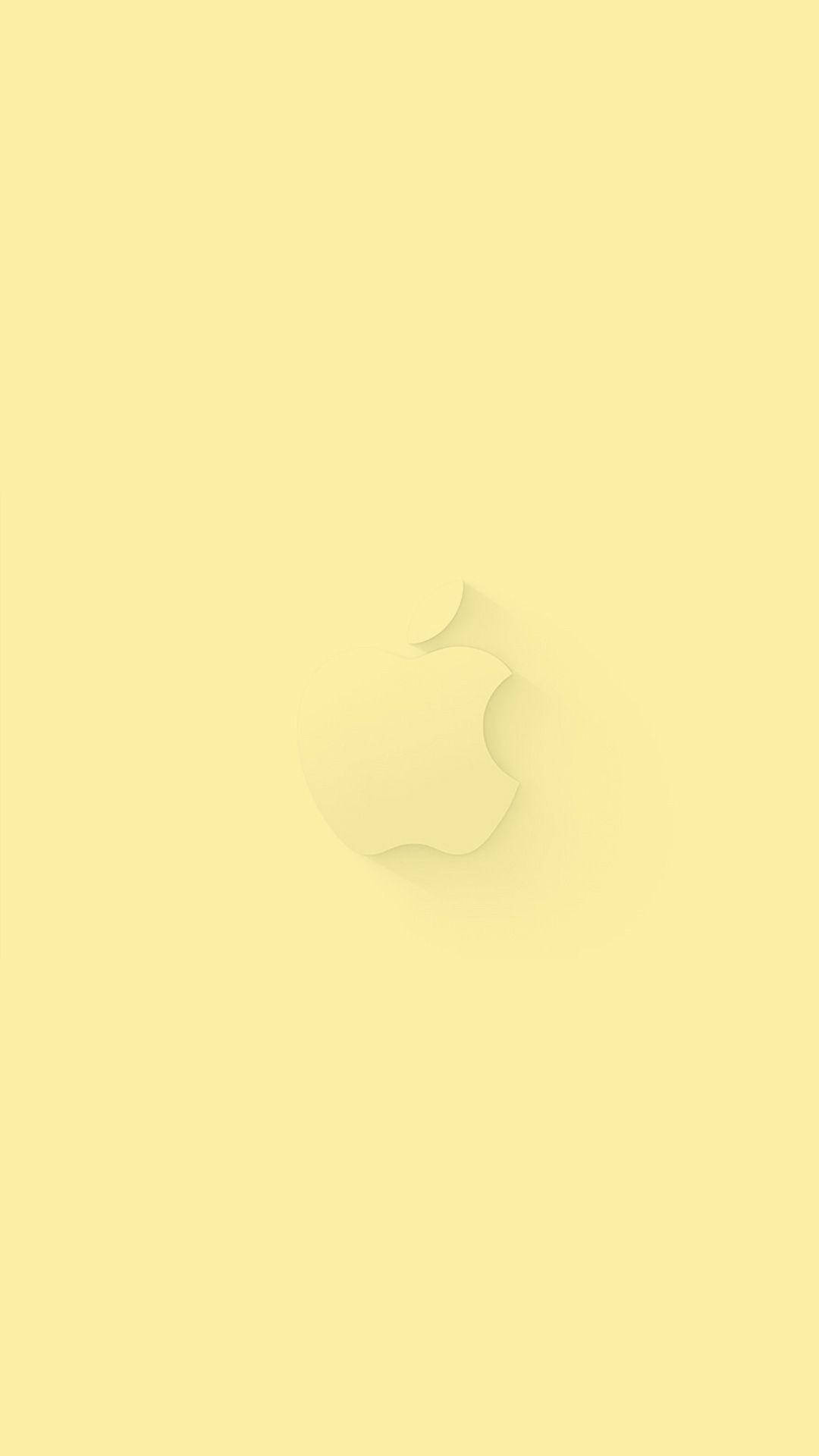 Download Apple Logo Pastel Yellow Aesthetic Wallpaper
