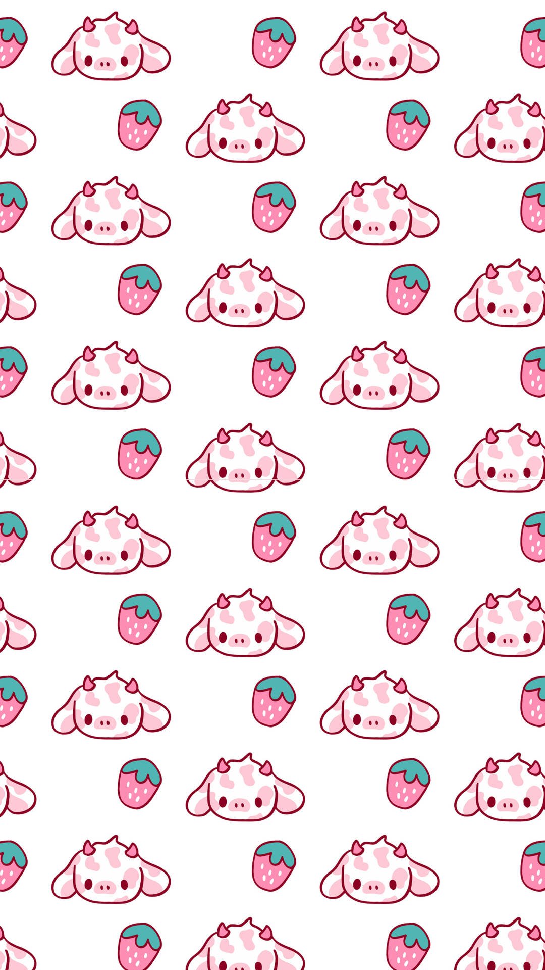 Download Baby Strawberry Cow With Horns Wallpaper