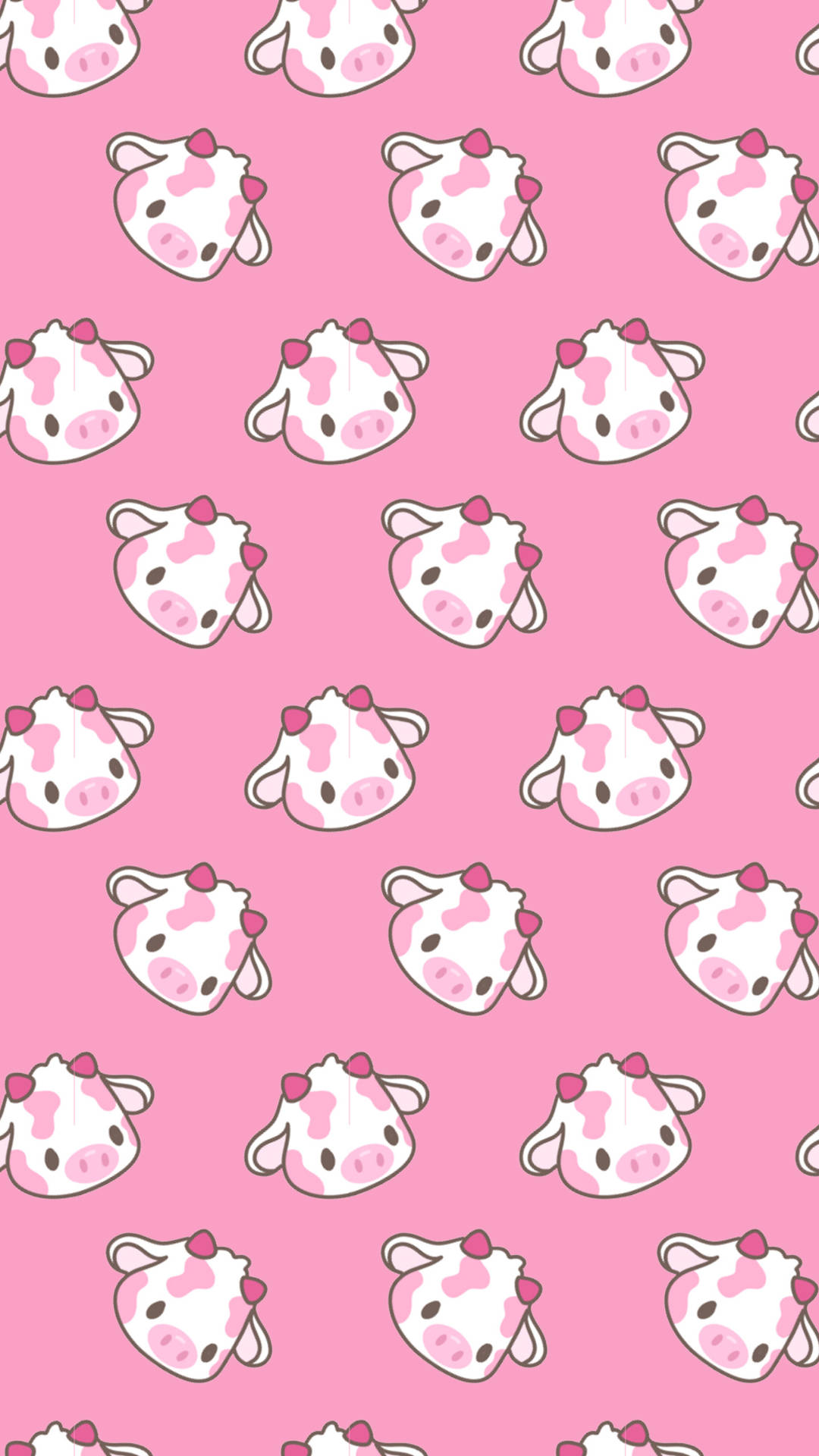 Download Strawberry Cow With Horns Tiled Wallpaper