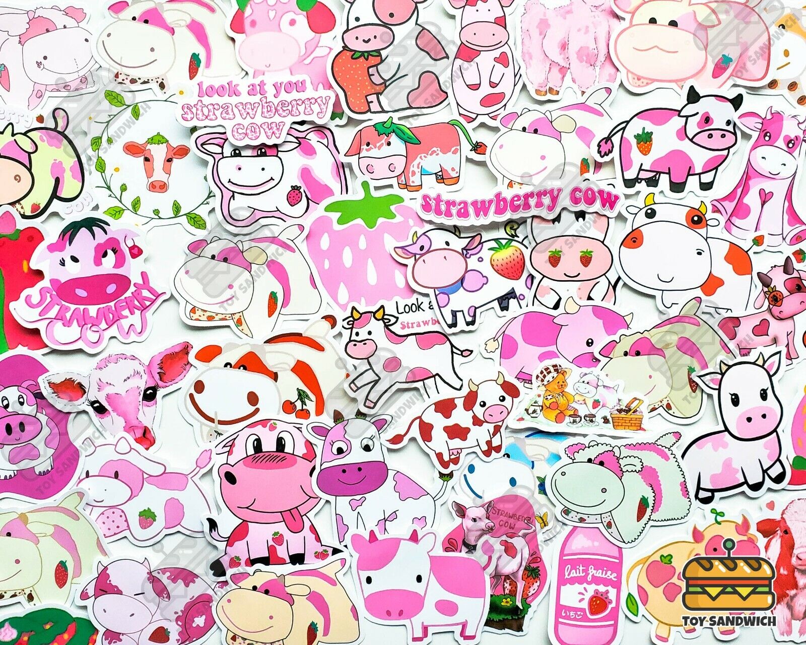 pcs Strawberry Cow Sticker Pack Amigurumi Cow Cute Animal Fun TikTok Decal
