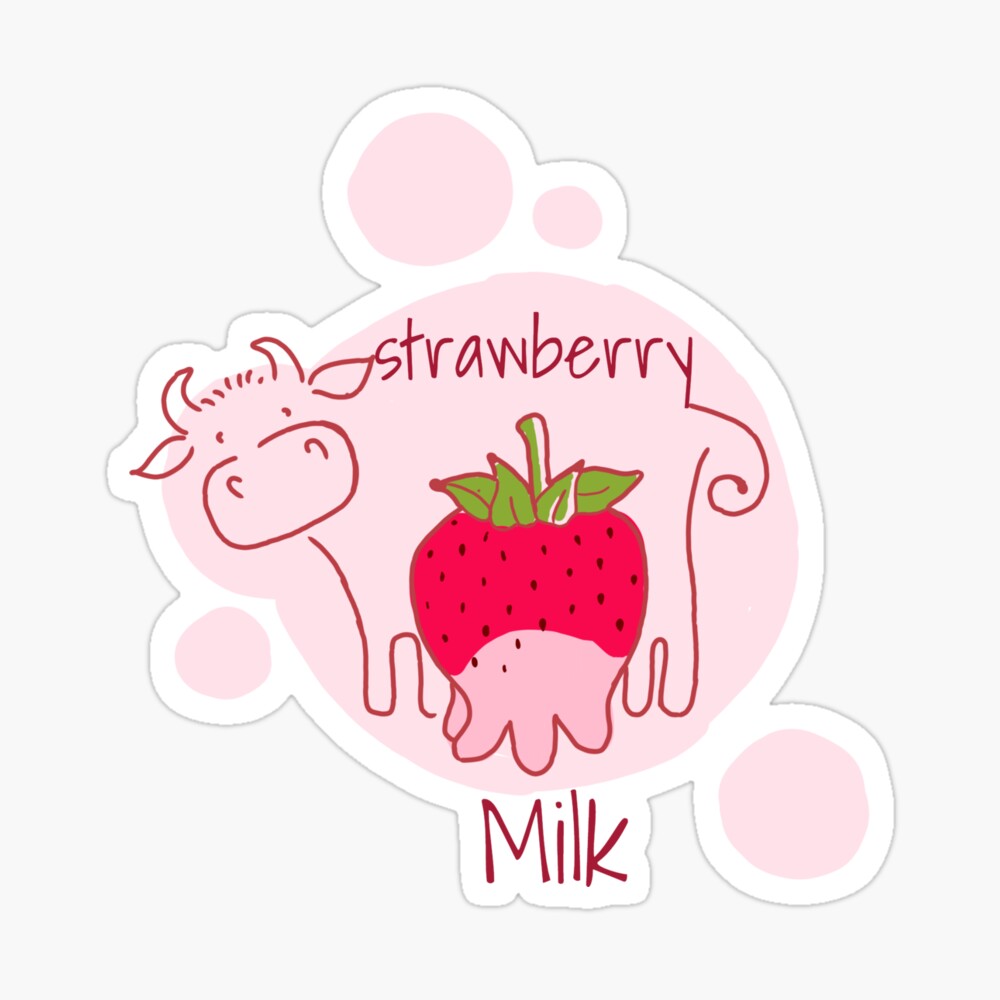 Strawberry Milk, Cute Cow, Strawberry Cow Pet Poster
