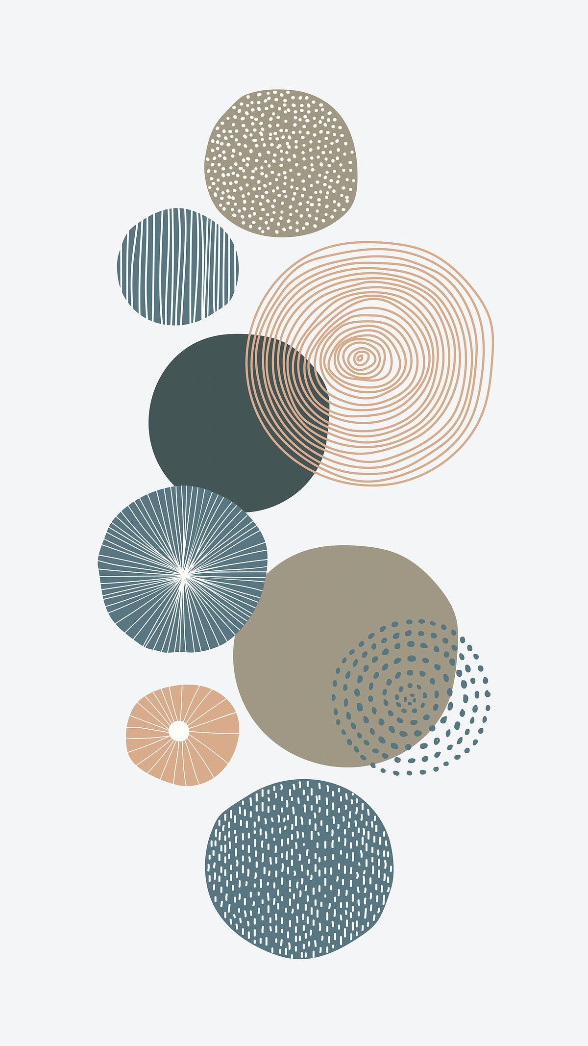 Round patterned doodle background vector. premium image / Sicha. Lukisan abstrak, Seni abstrak, Seni minimalis