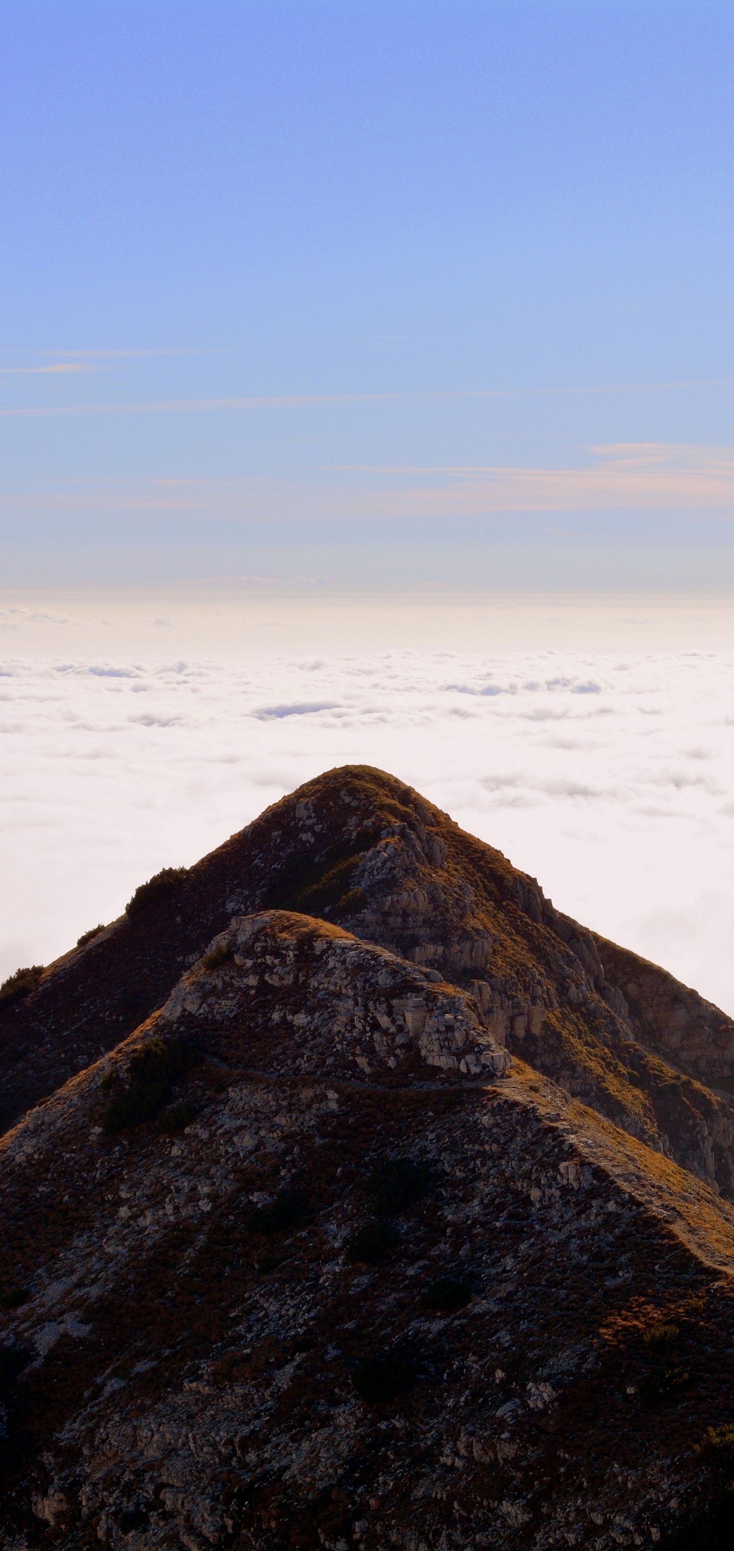 Mountain Top Sky Clouds Carrega Wallpaper - [1440x3040]
