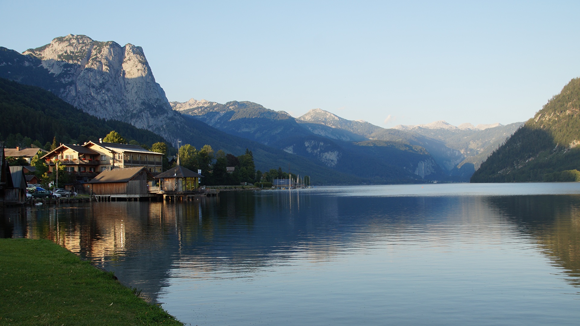 Photo Alps Austria Grundlsee Rock Summer Nature Mountains 1920x1080