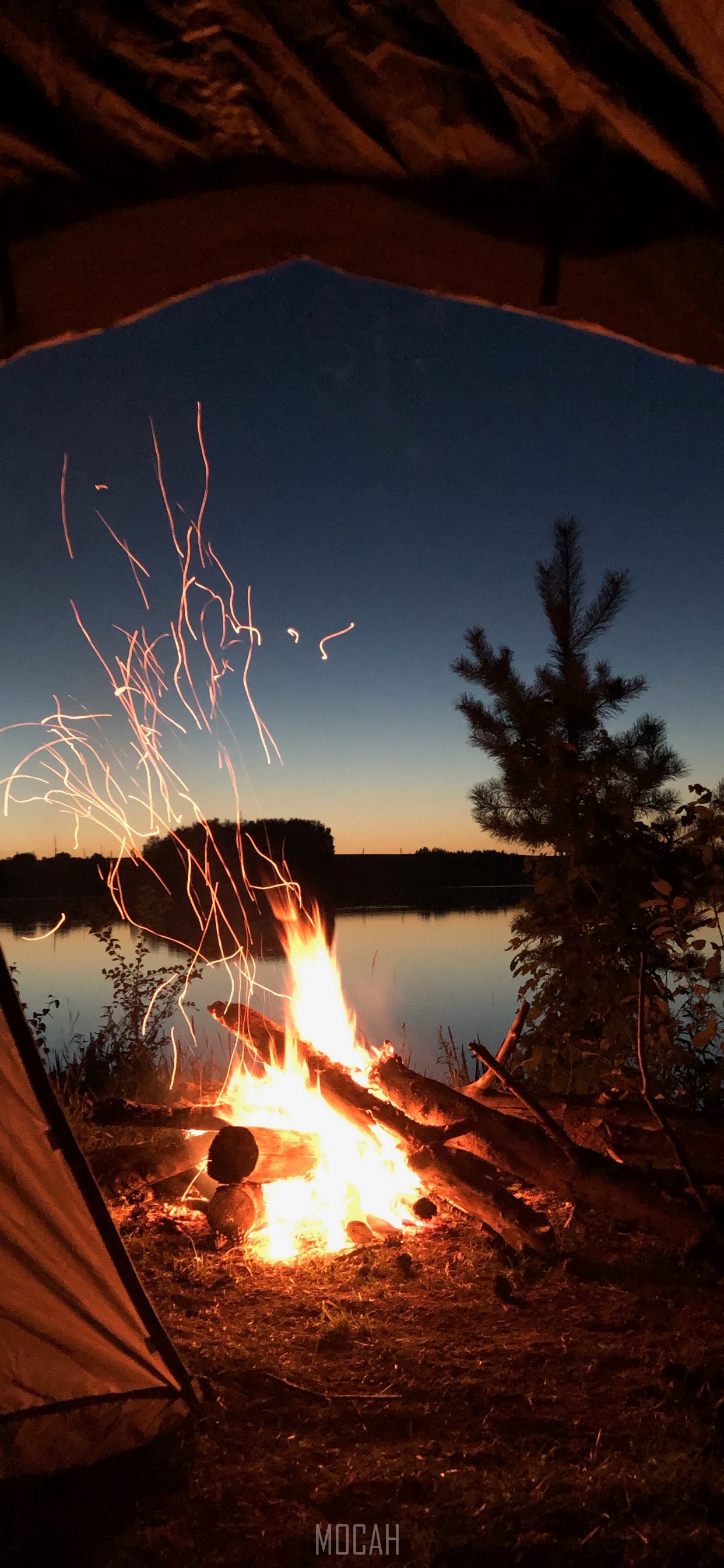 Camping, Tent, Bonfire, Heat, Fire, Apple iPhone XS Max wallpaper 1080p, 1242x2688 Gallery HD Wallpaper