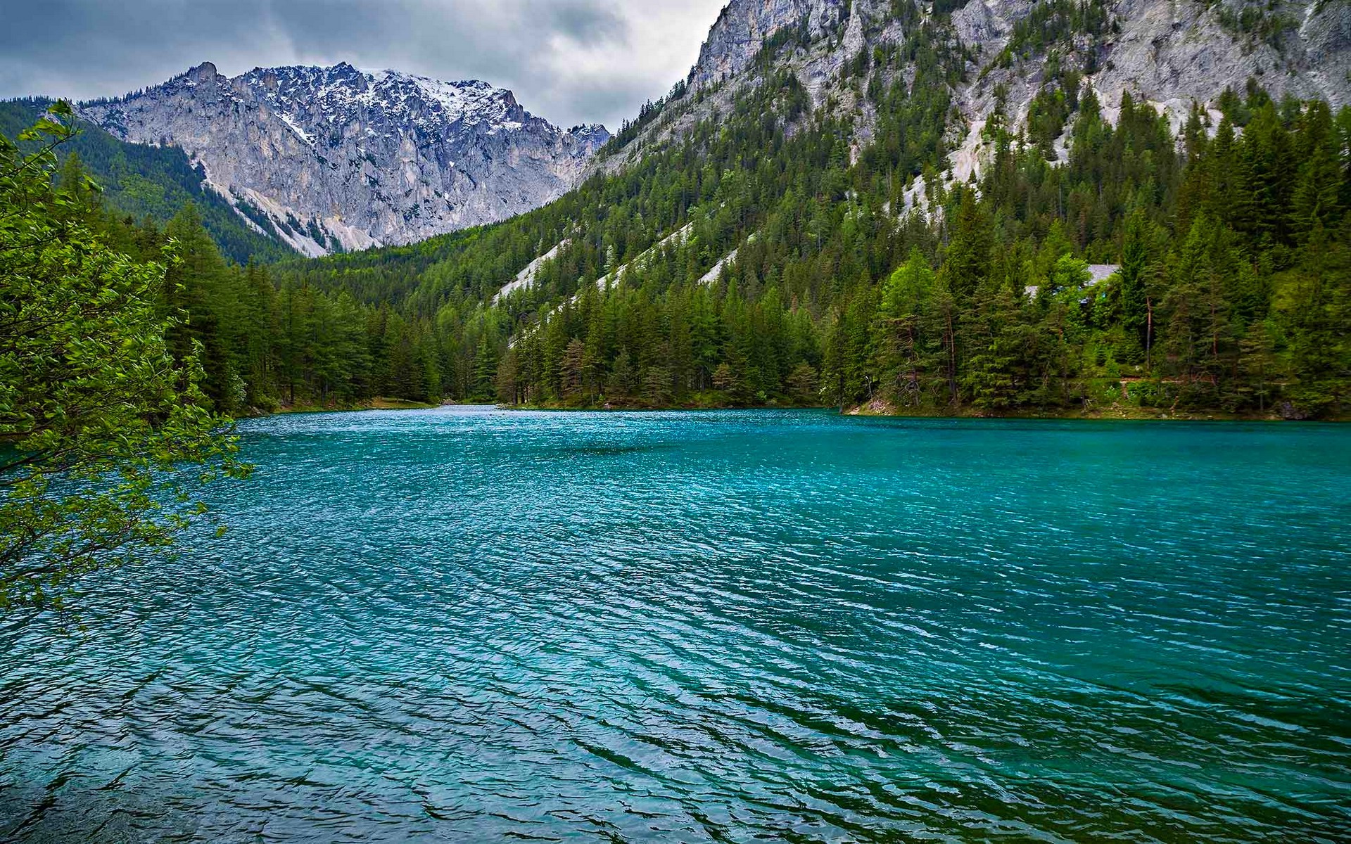 Wallpaper, 1920x1200 px, Alps, Austria, forest, green, lake, landscape, mountain, nature, summer, trees, turquoise, water 1920x1200