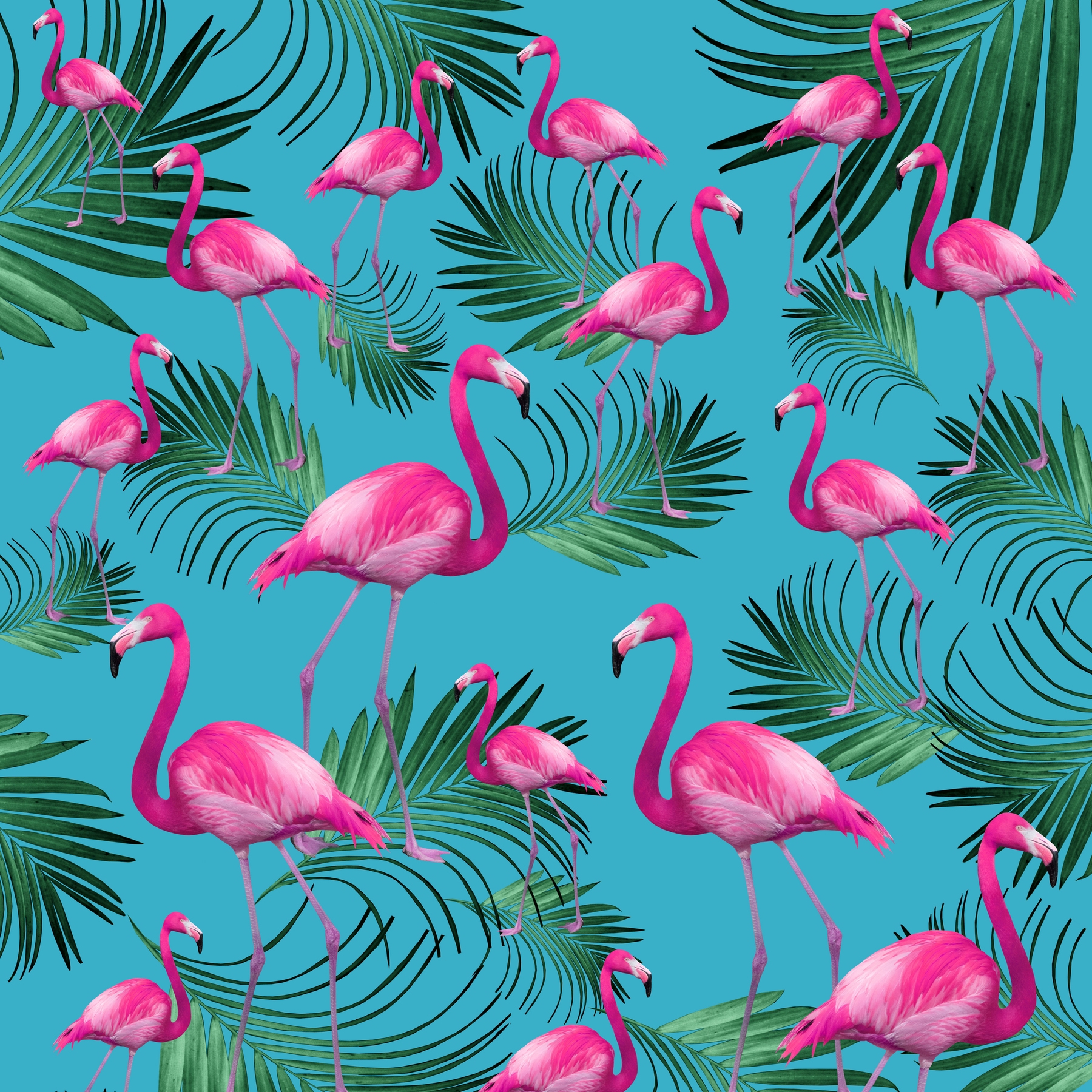 Summer Flamingo Palm Vibes 2 Wallpaper Now on Happywall