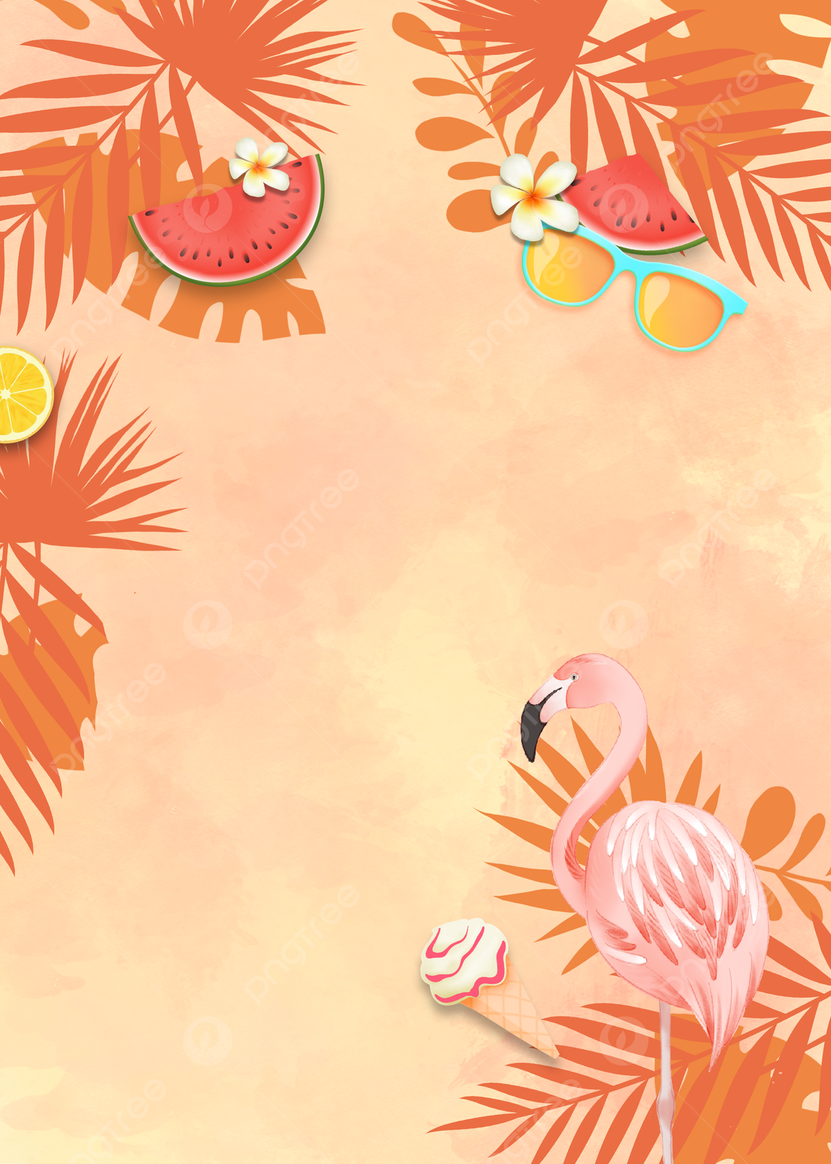 Watercolor Background Flamingo Summer Wallpaper Image For Free Download