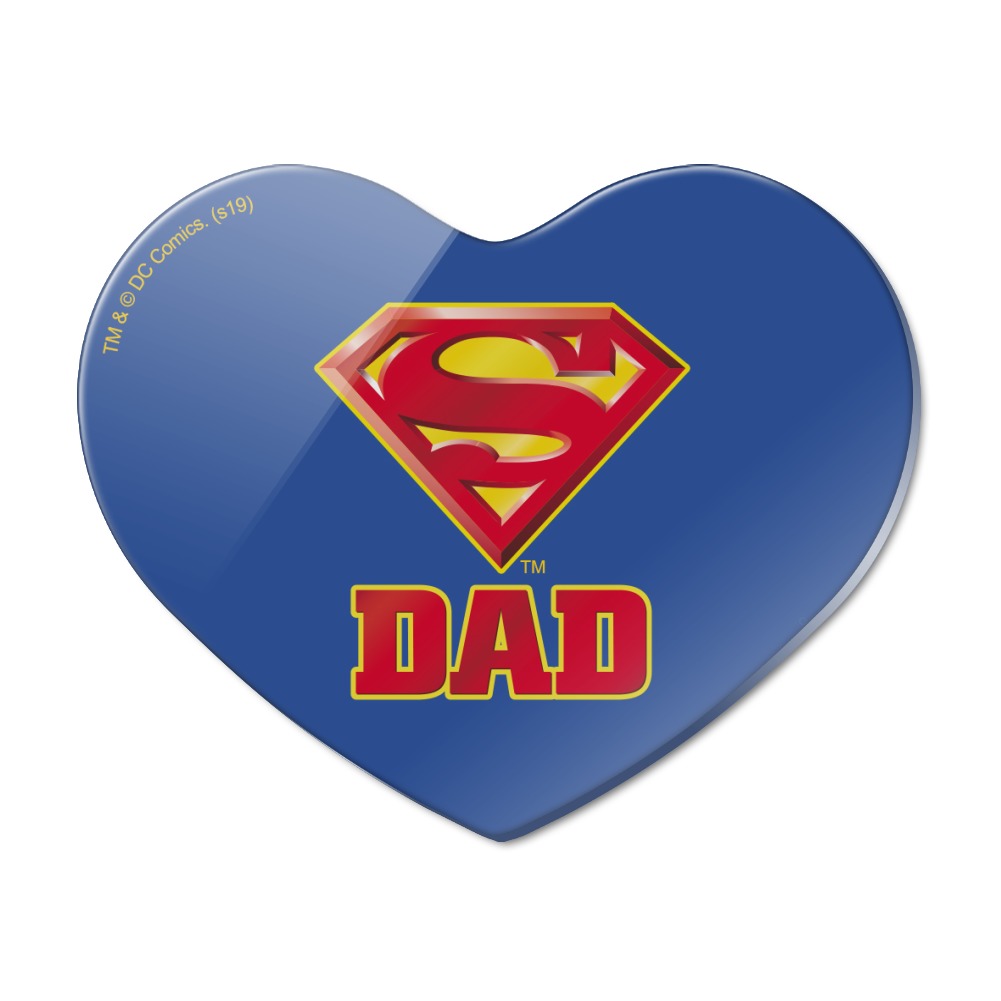 Superman Super Dad Shield Logo Heart Acrylic Fridge Refrigerator Magnet