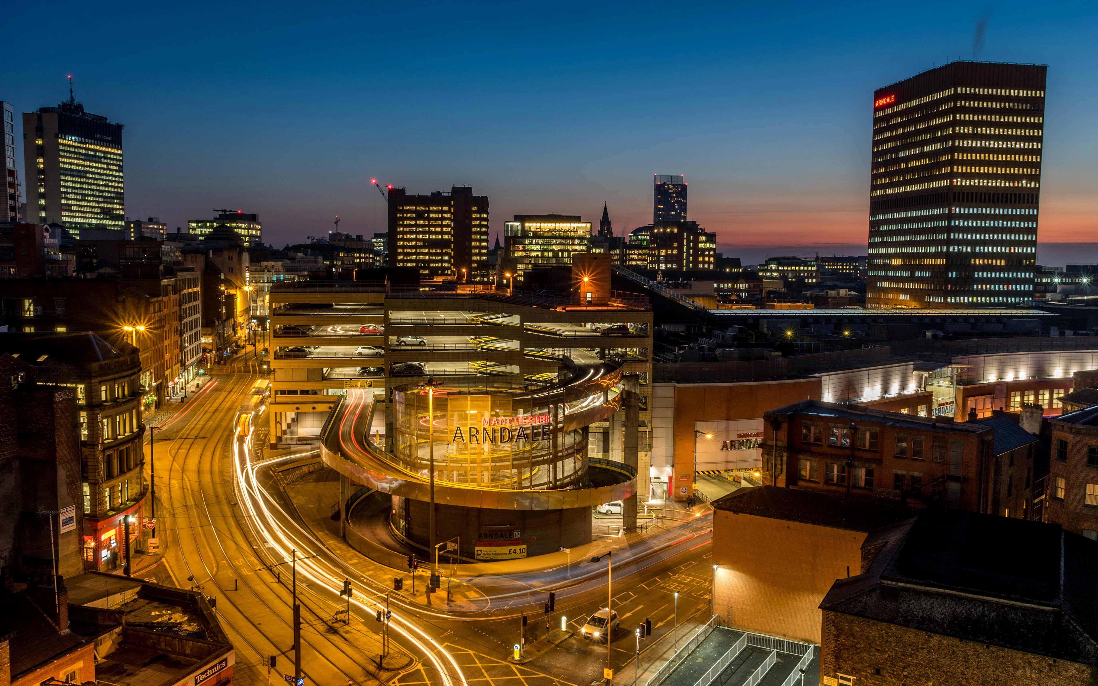 image United Kingdom Manchester Arndale Centre Roads 3840x2400