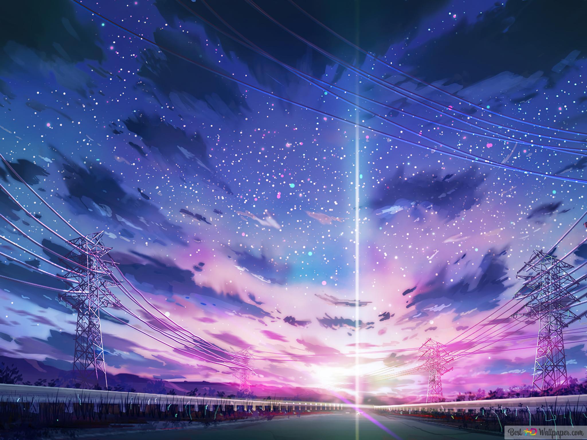 Anime Sunrise Background Art 4K wallpaper download