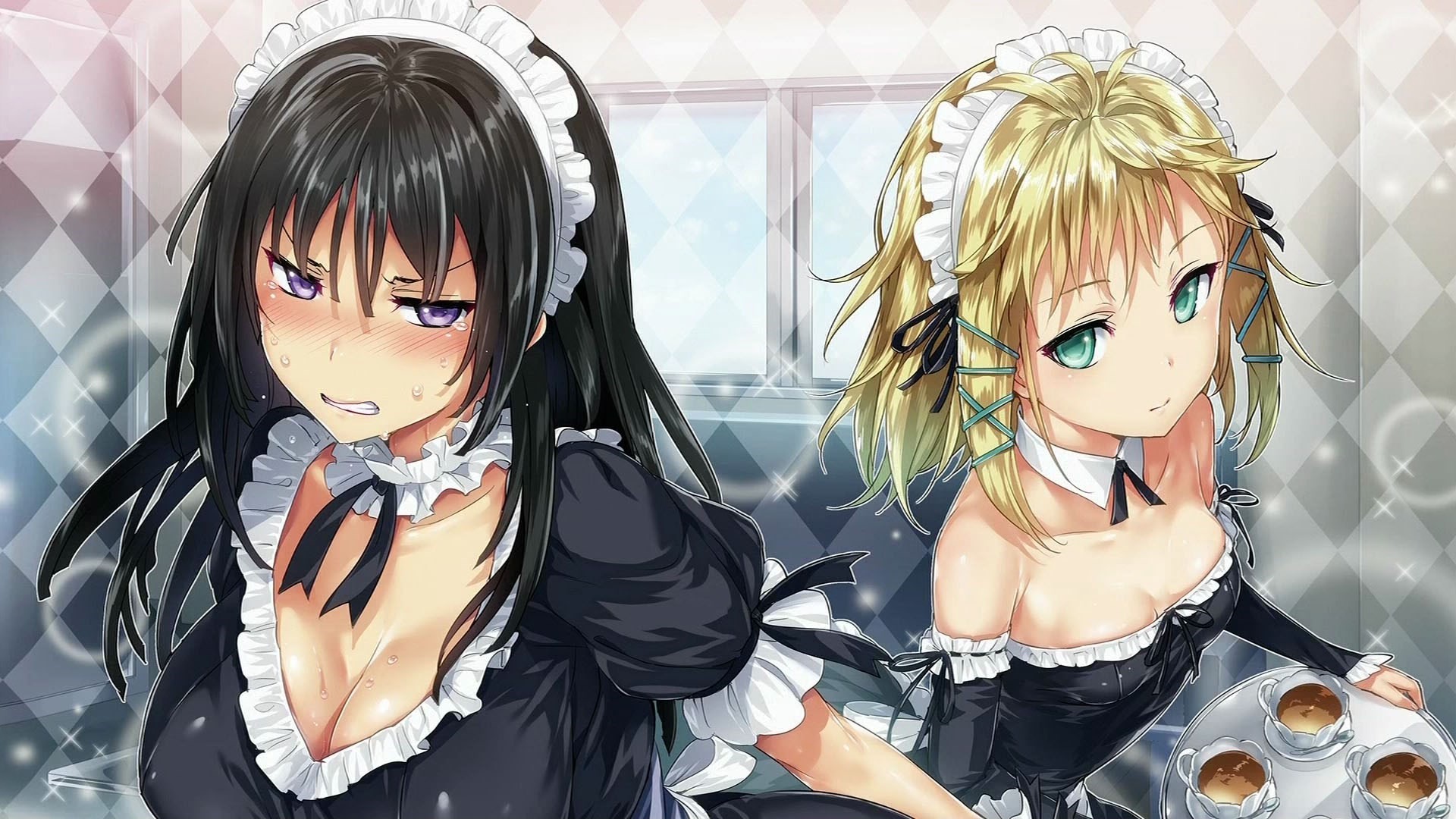 Wallpaper, anime, black hair, maid, Black Bullet, clothing, Kisara Tendo, Tina Sprout, costume, mangaka 1920x1080