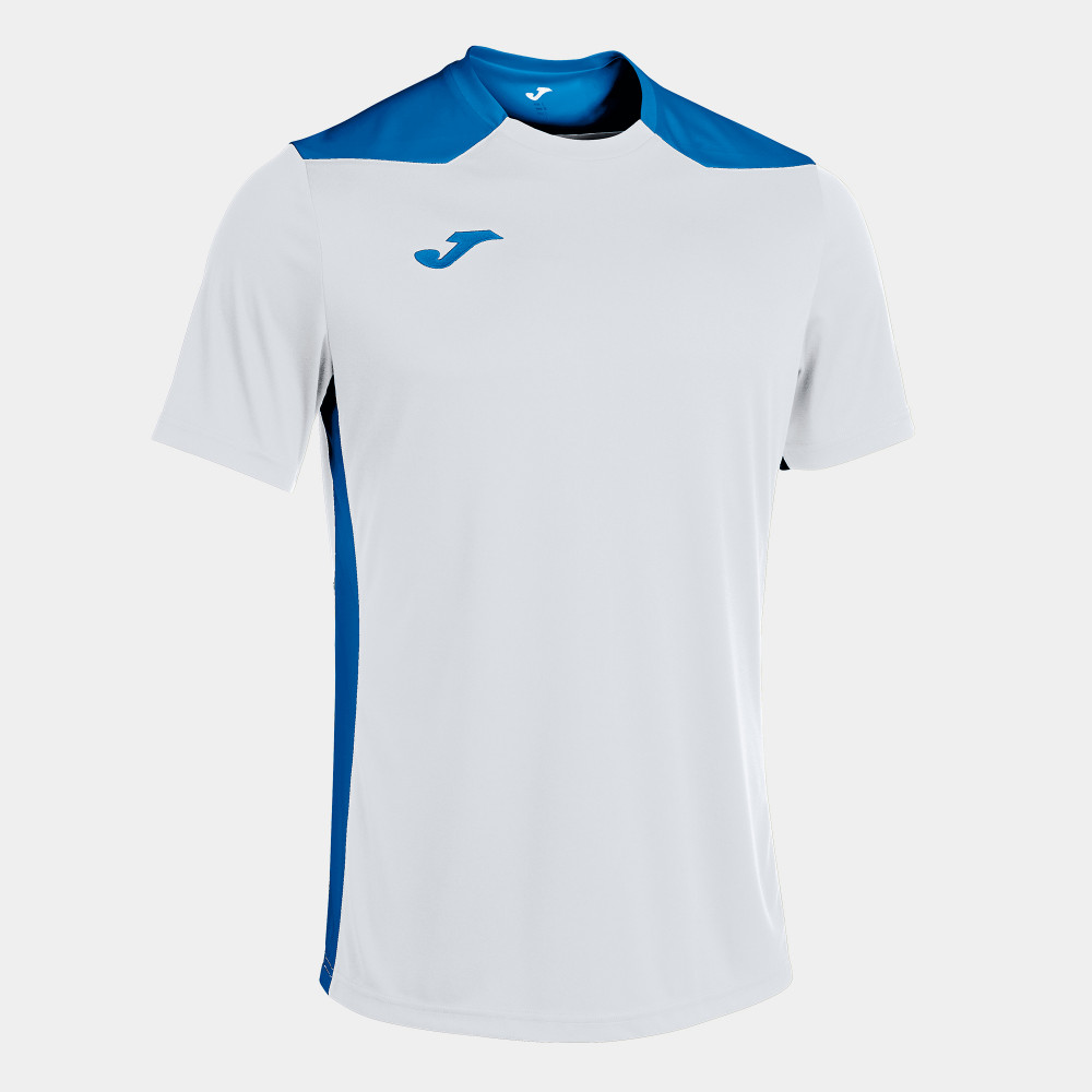 JOMA CHAMPIONSHIP VI SHORT SLEEVE T SHIRT WHITE ROYAL 101822.207 Joma Sport Dealer USA