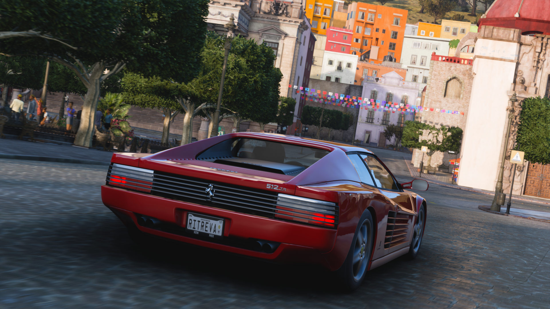 Wallpaper, Forza Horizon 5, Ferrari Testarossa 512 TR, Ferrari Testarossa, Video Game Art, car 1920x1080