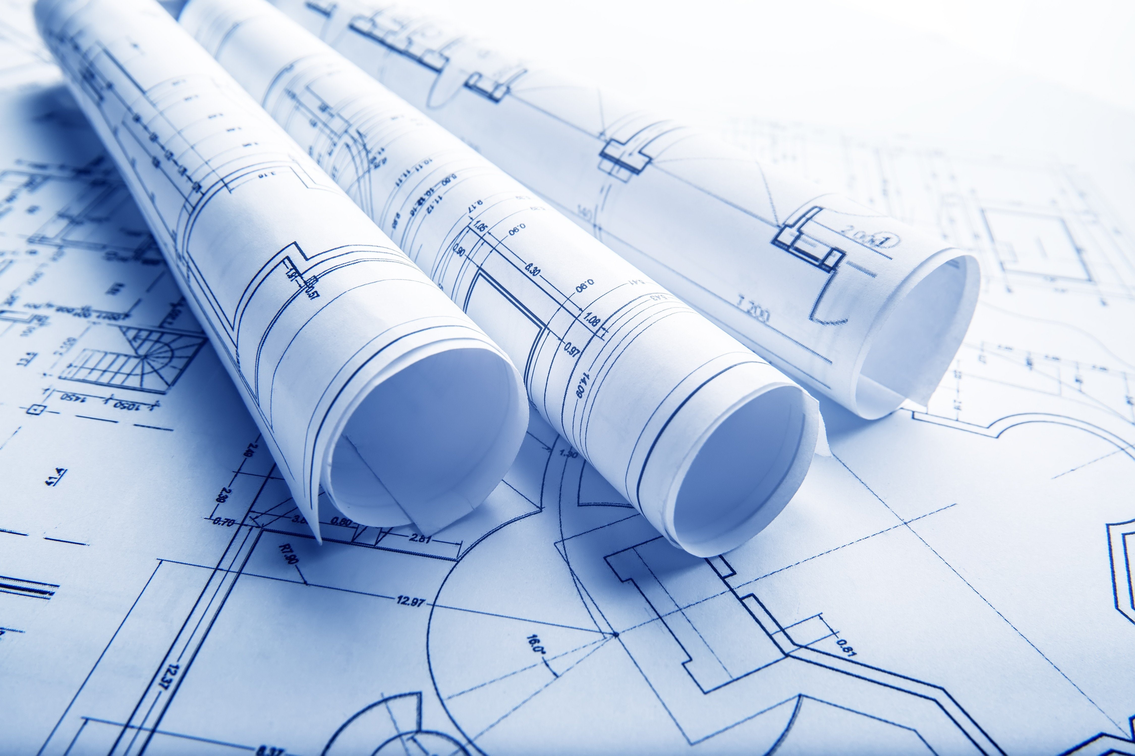 Wallpaper / planning, blue, design professional, in a row, built structure, business, engineering drawing architecture, 4K, blueprint, white color, plan, document free download