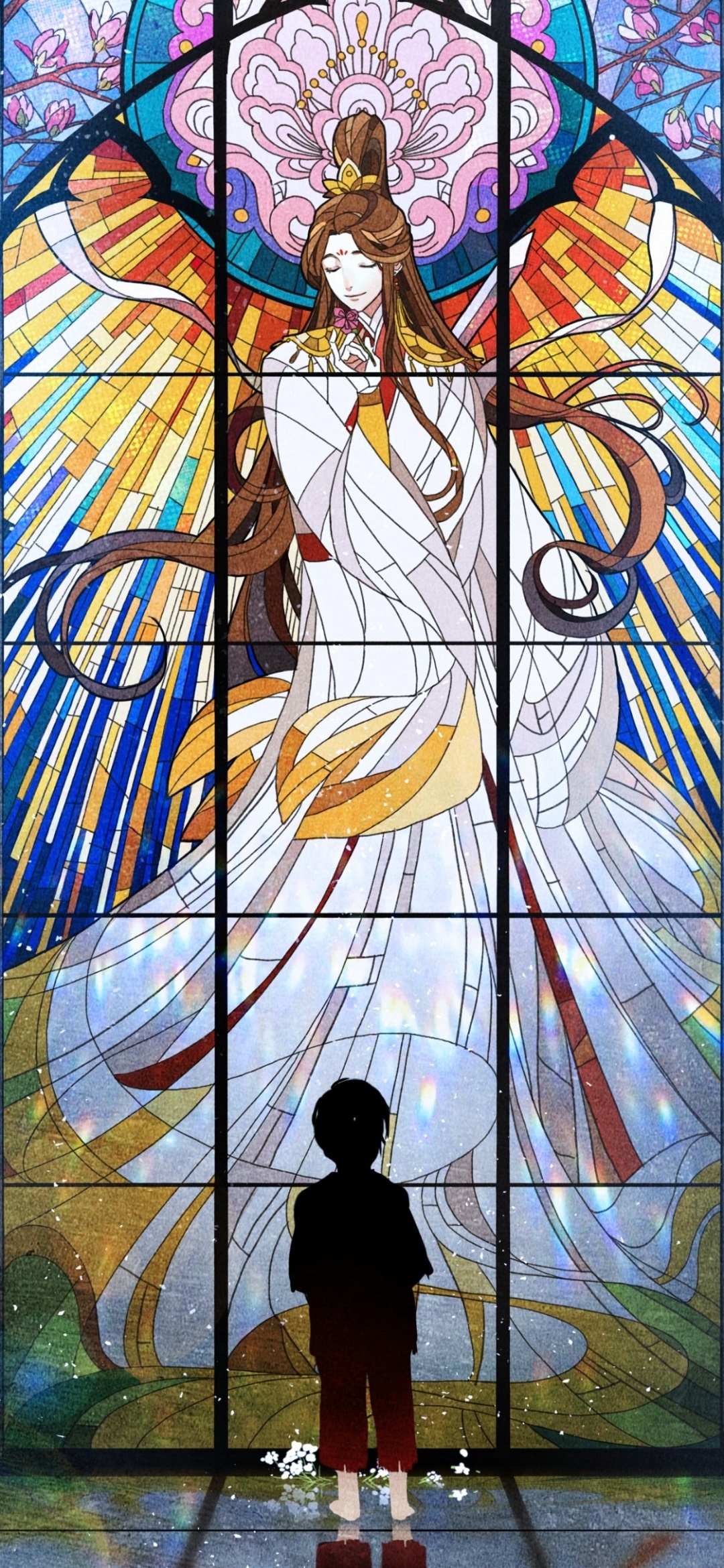 Wallpaper / Anime Tian Guan Ci Fu Phone Wallpaper, Stained Glass, Xie Lian, Hua Cheng, 1080x2340 free download