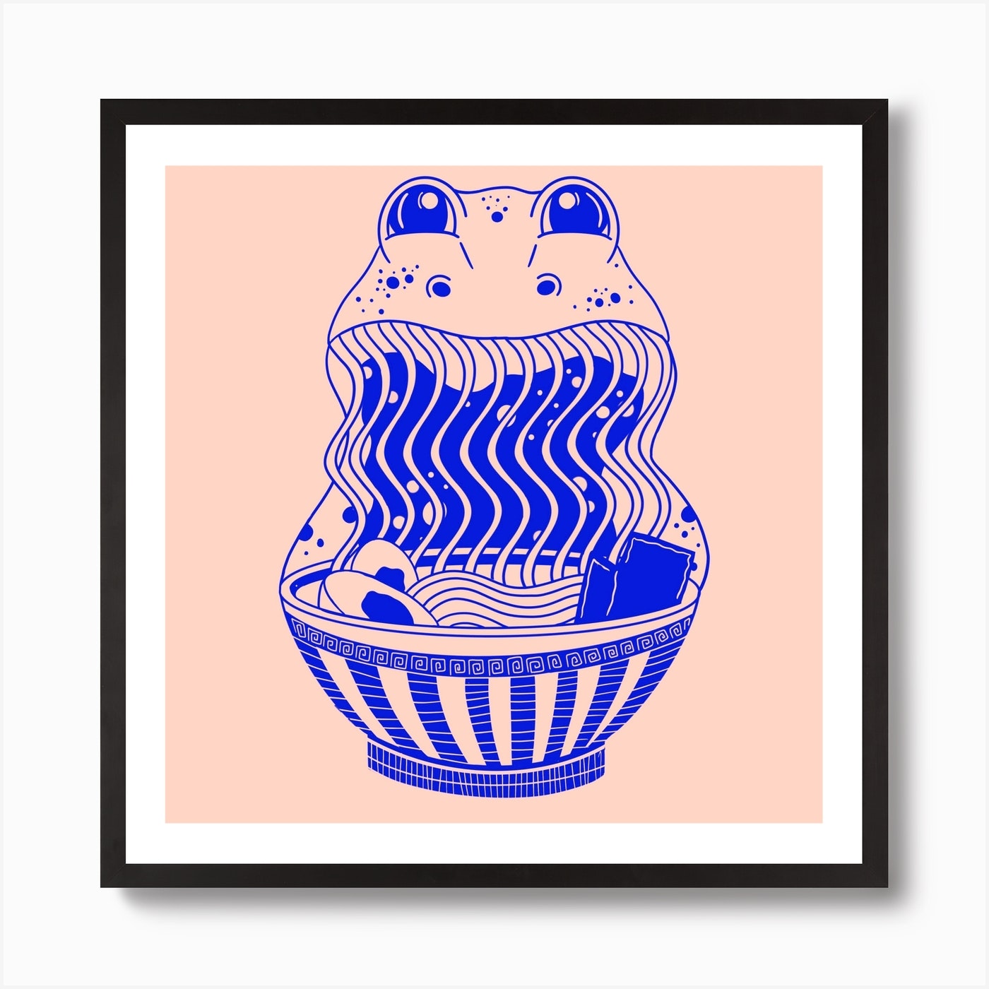 Ramen Frog Square Art Print