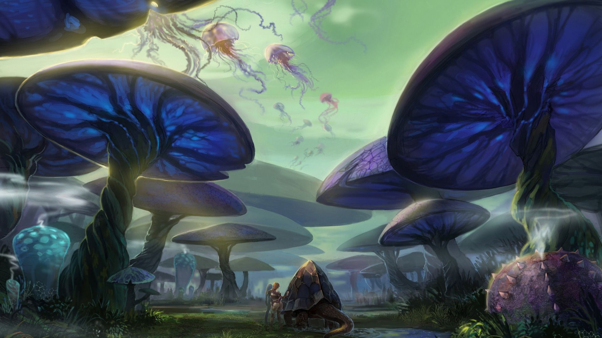 Mushroom wallpaper, Fantasy art, Fantasy landscape