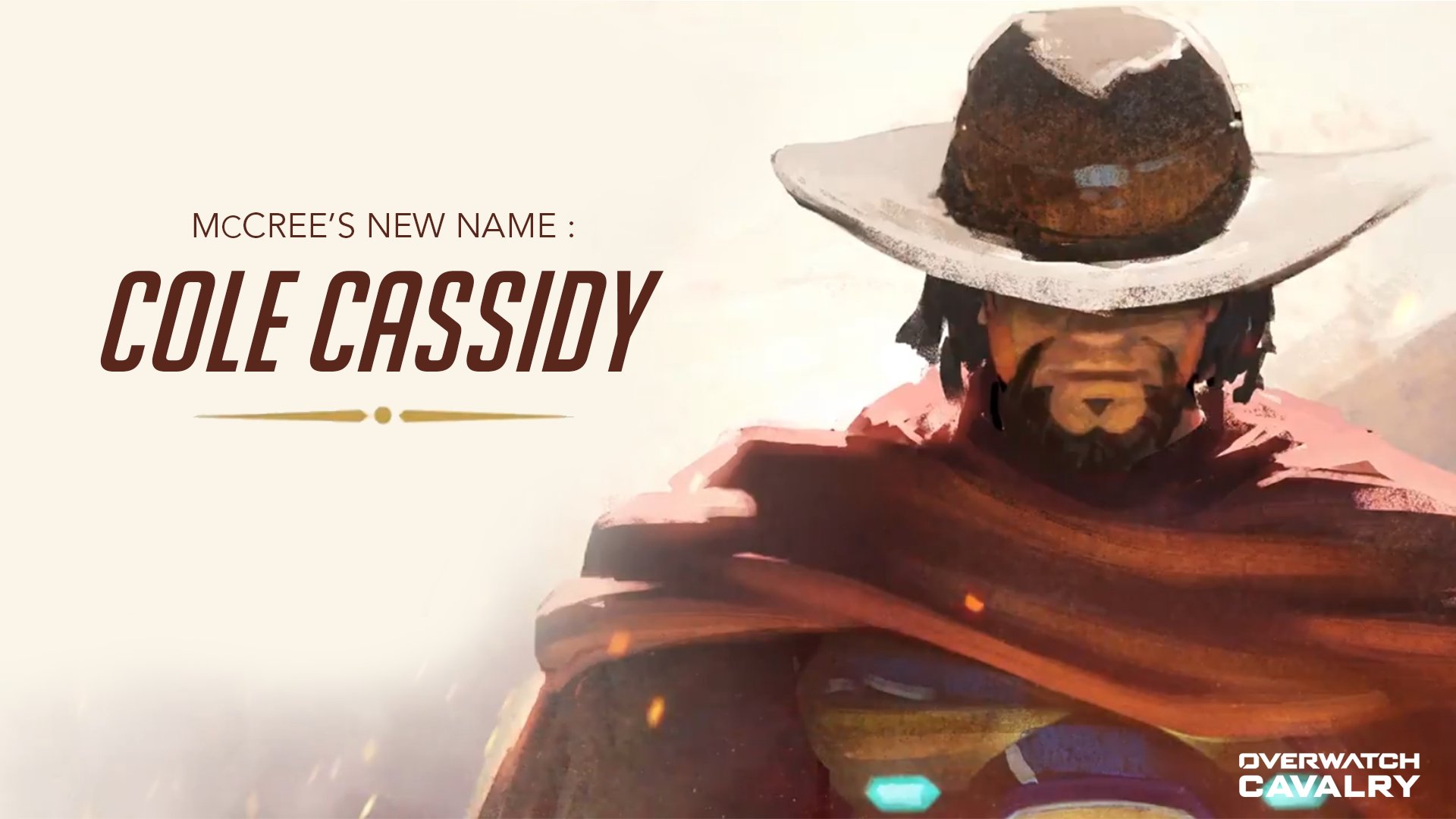 Overwatch Cavalry no Twitter: McCree renamed to Cole Cassidy #Overwatch