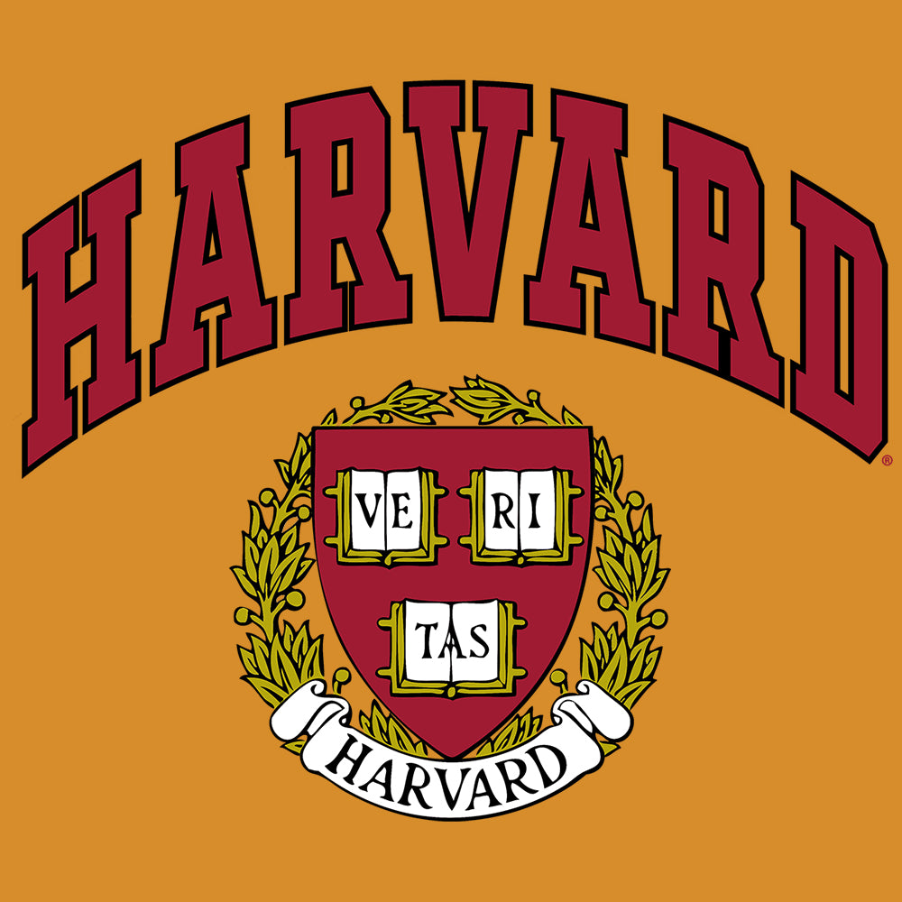 Harvard Veritas Shield College T Shirt Yellow
