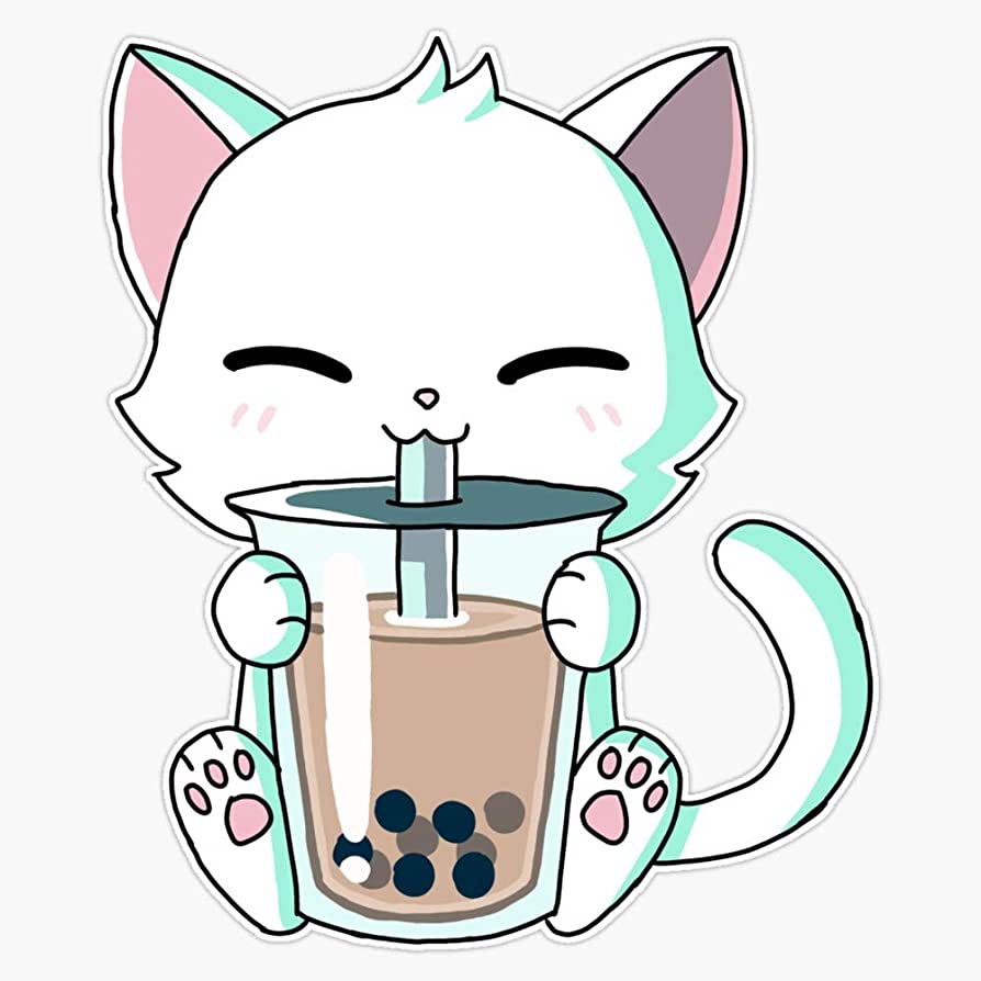 Boba Cat Sticker Decal Vinyl Bumper Sticker Decal Waterproof 5