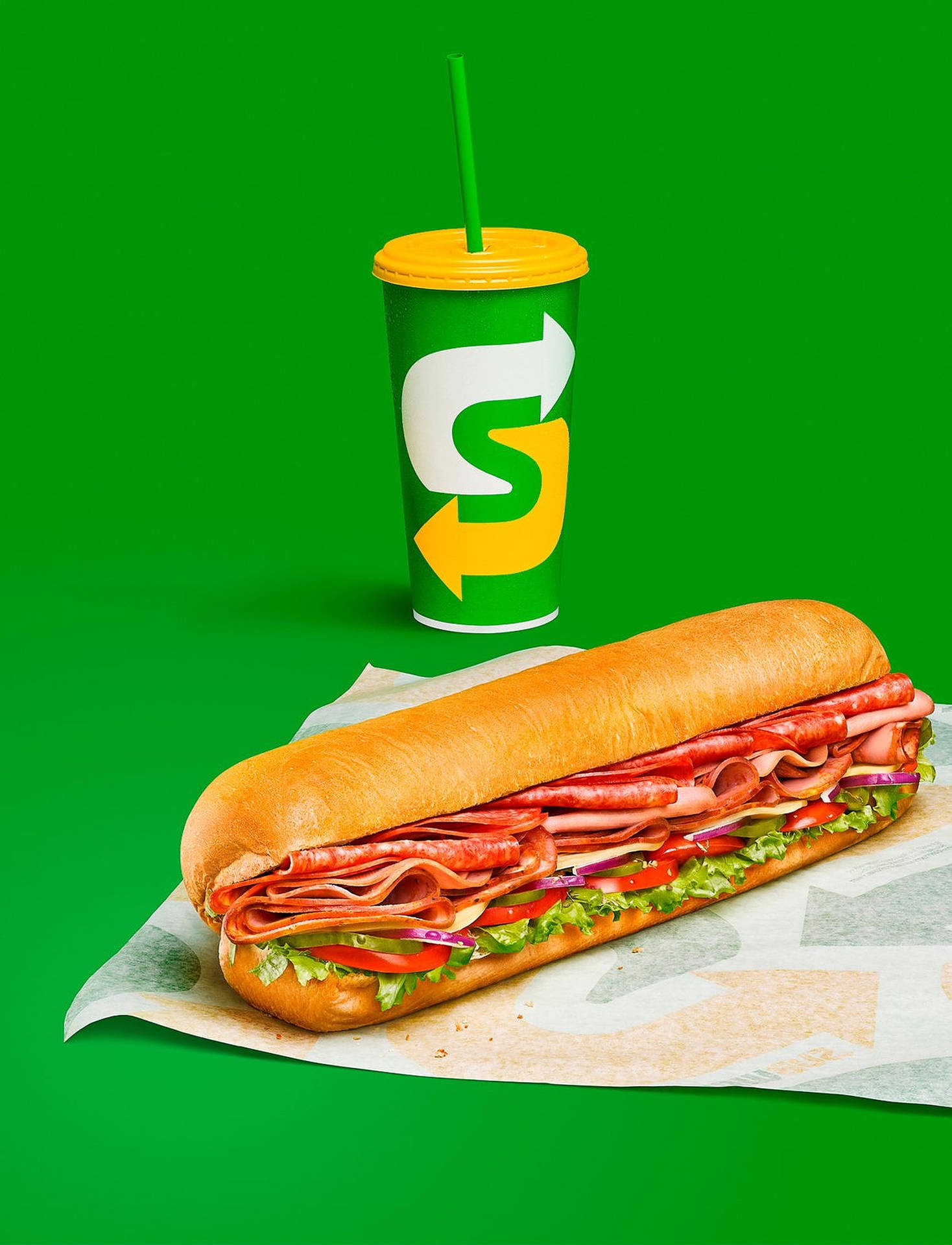Download Subway Sandwich And Drink Wallpaper