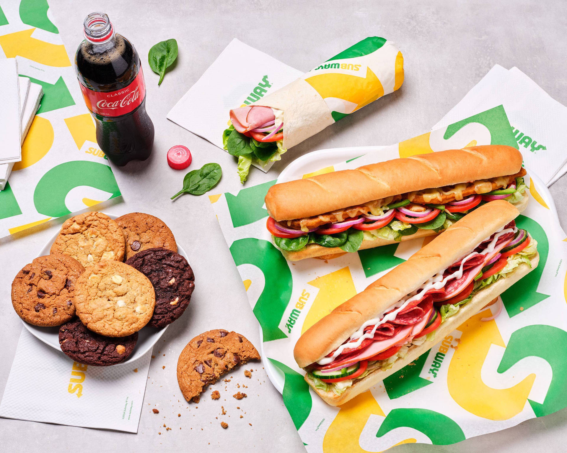 Download Subway Sandwiches And Cookies Wallpaper