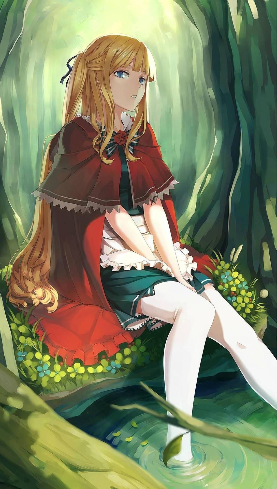 Download Anime Girl In Forest IPhone Wallpaper