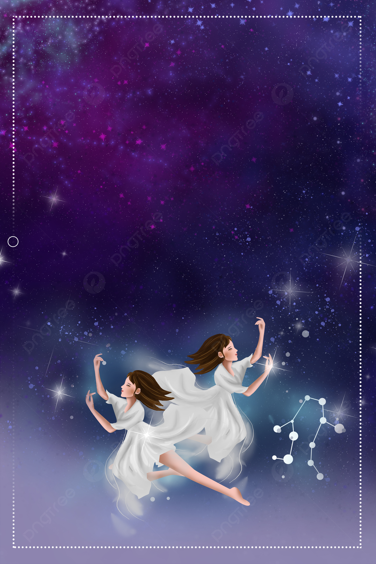 Creative Twelve Constellation Gemini Background Material Wallpaper Image For Free Download