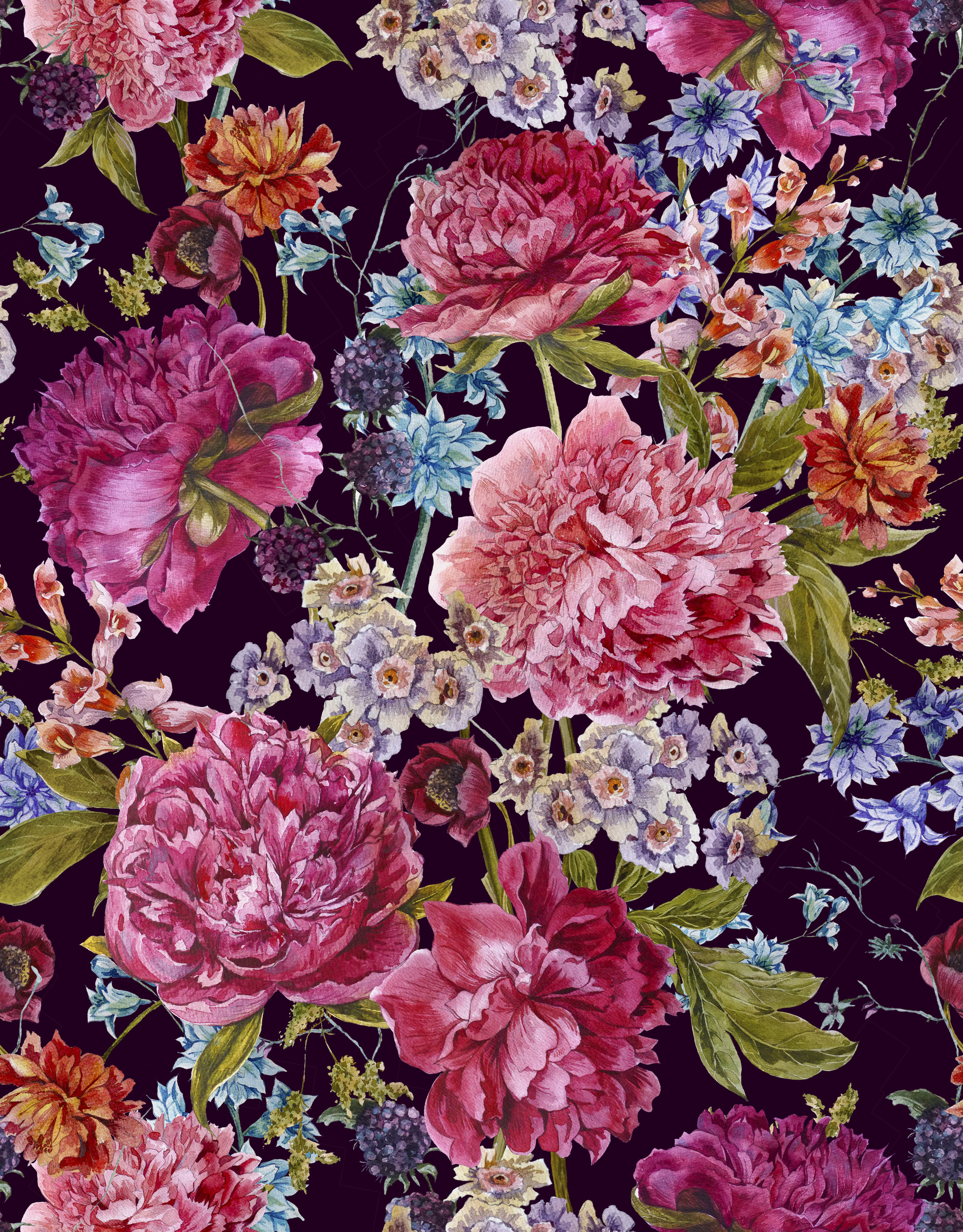 Floral Summer Pattern Wallpaper Your Way